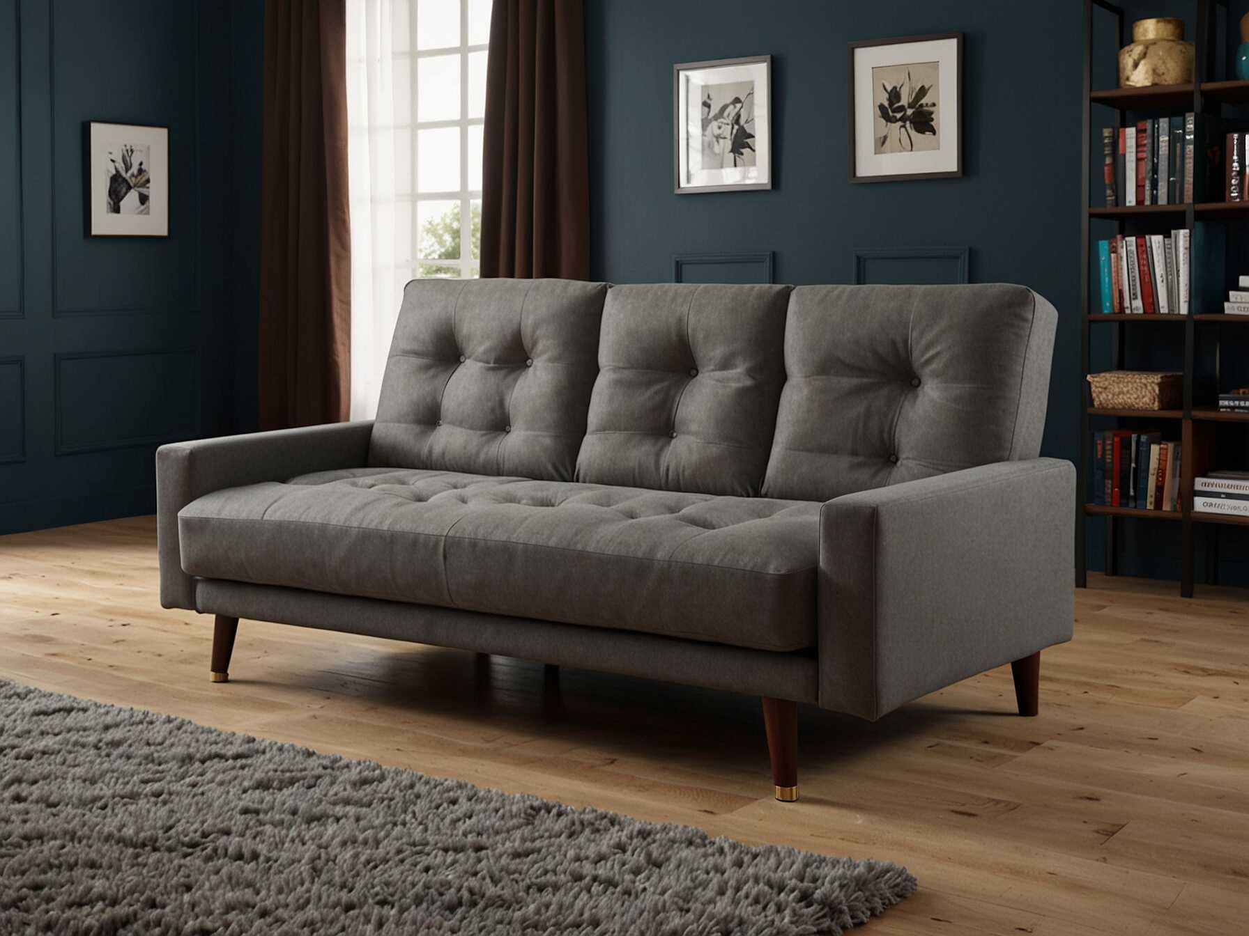 A convertible sofa bed adds versatility to your bedroom. It serves as seating during the day and a bed at night. Ideal for guests or small spaces.  