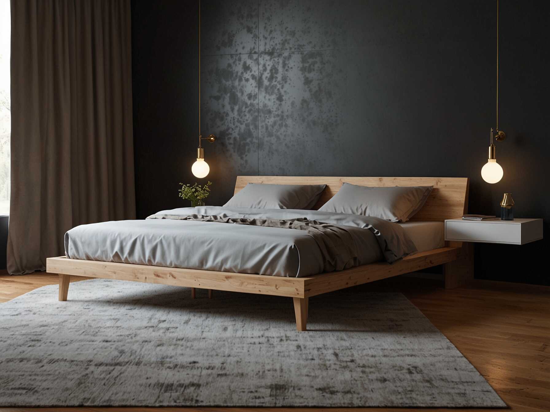 Transform your bedroom with a sleek minimalist platform bed. It offers clean lines and a simple design, perfect for a modern look. This bed will help you create a clutter-free and serene space.  