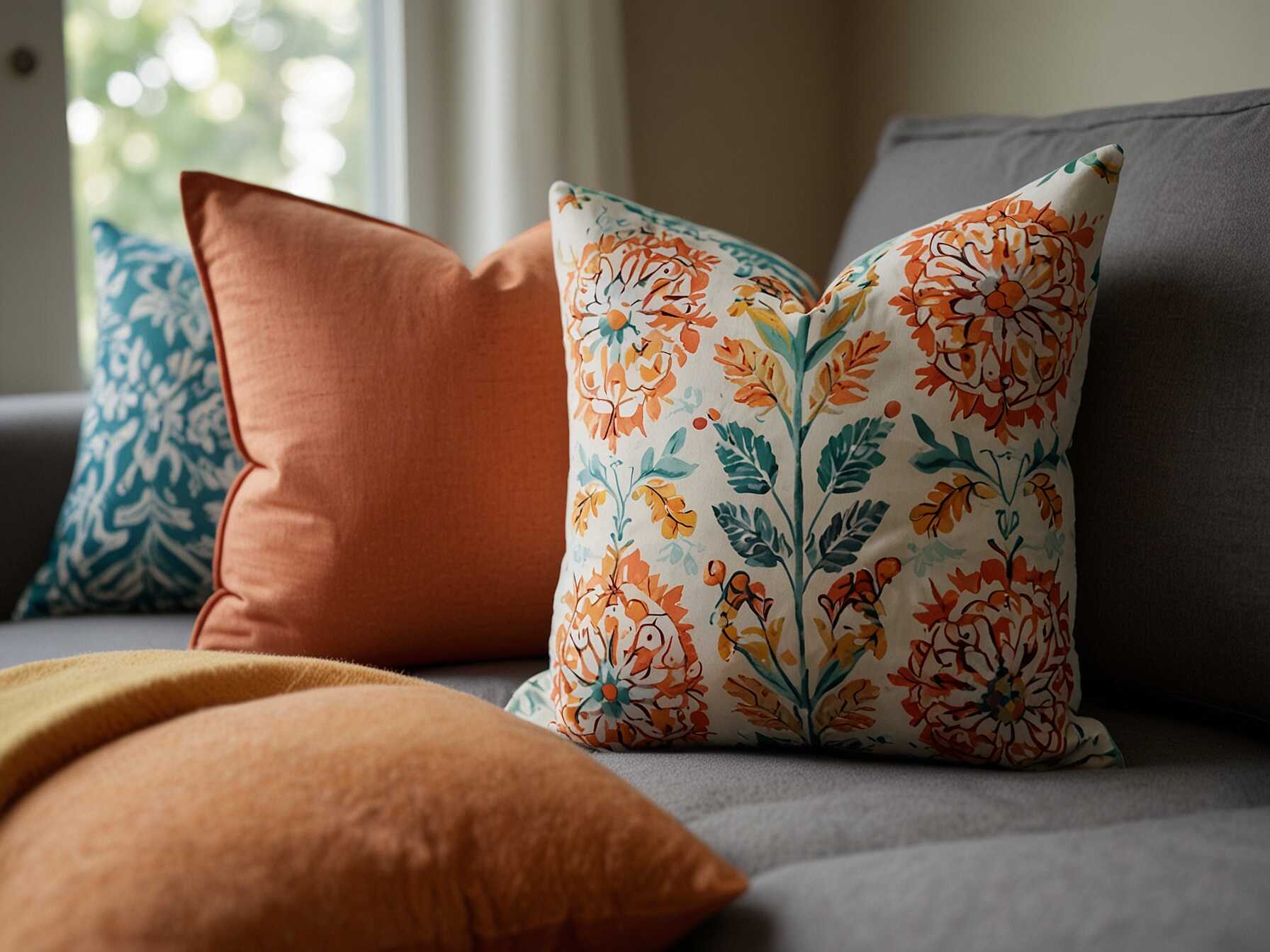 Change pillows with seasons. Bright colors for summer and warm hues for winter. Swap out covers to get a new look. It’s an easy and affordable update.