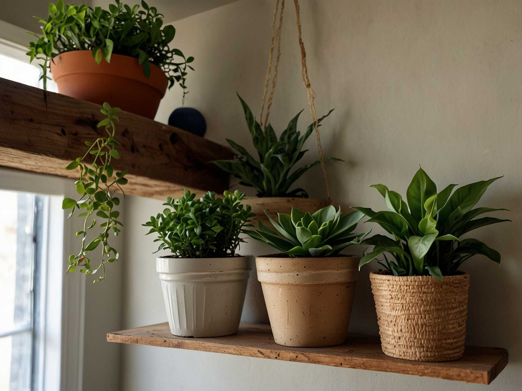 Use different sizes and types. You can hang them, place them on shelves, or stand them in corners. Plants create a calming atmosphere. They connect you with nature.