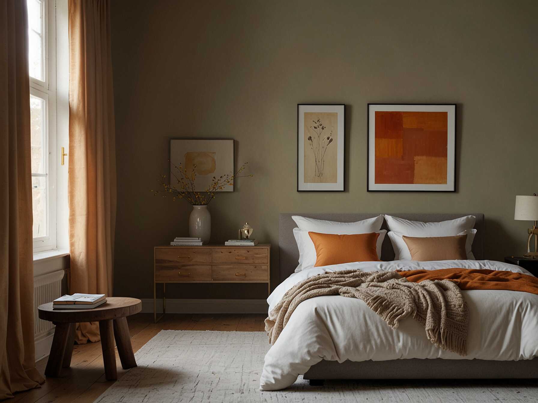 Balance warm colors with neutrals. Beige, cream, and gray work well. Don’t go overboard. Too much color can be overwhelming. Aim for a balanced, cozy look.