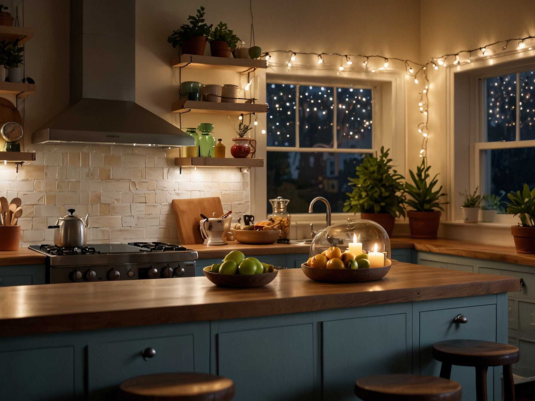 Choose soft, warm lights for a gentle effect. Battery-operated lights are easy to install and move around. String lights make your kitchen feel festive and inviting. They’re a simple way to add charm and coziness.