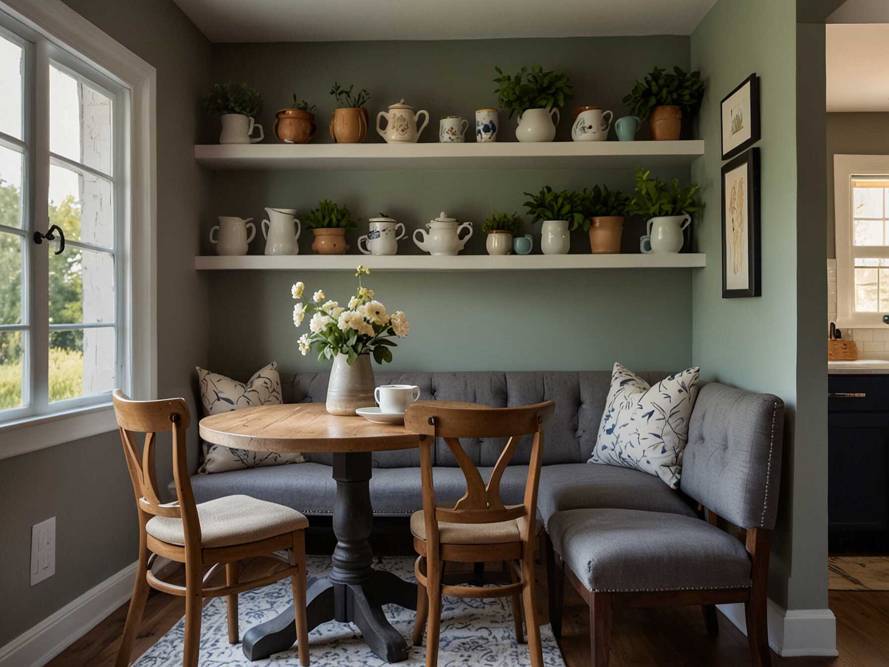 Use this space for family meals or quiet moments with a cup of coffee. It’s a great way to start your day in a warm, inviting kitchen. Decorate your nook with plants or artwork. This makes it a charming and cozy spot.