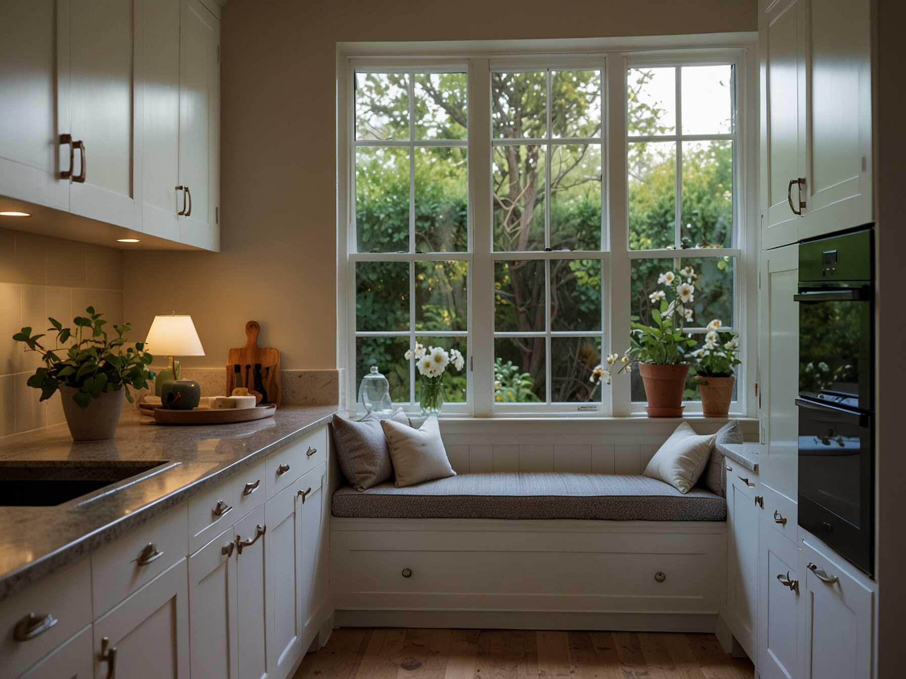 Choose a spot with a nice view. It could be by a window overlooking your garden. This creates a relaxing nook in your kitchen. A window seat also adds extra storage. Use the space underneath for kitchen supplies or other items. It’s a functional and cozy addition.