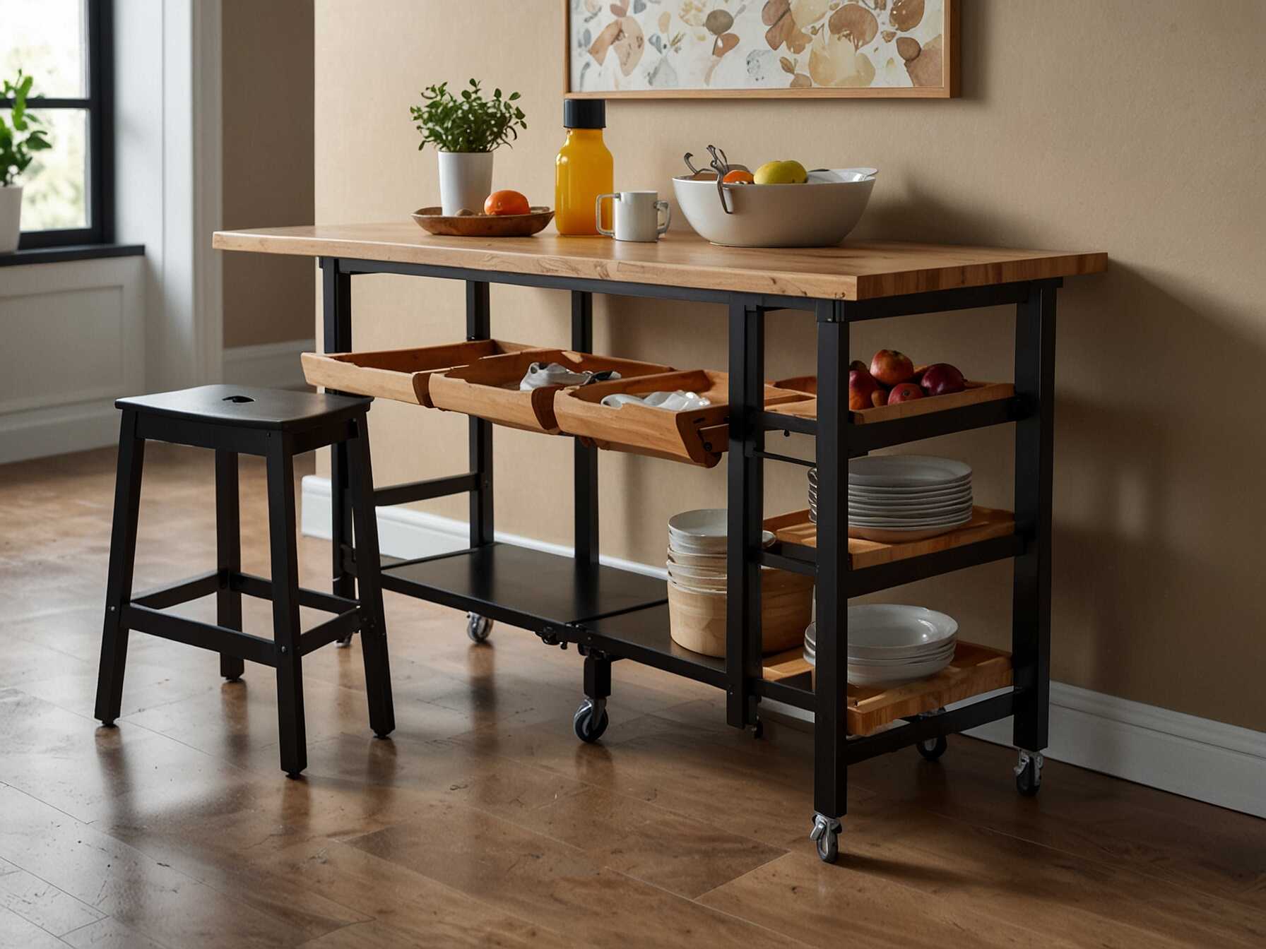 Foldable or stackable furniture can save space. It’s perfect for small kitchens. Use a folding table for extra counter space when you need it. This type of furniture helps keep your kitchen organized. It’s a smart way to add coziness and functionality.