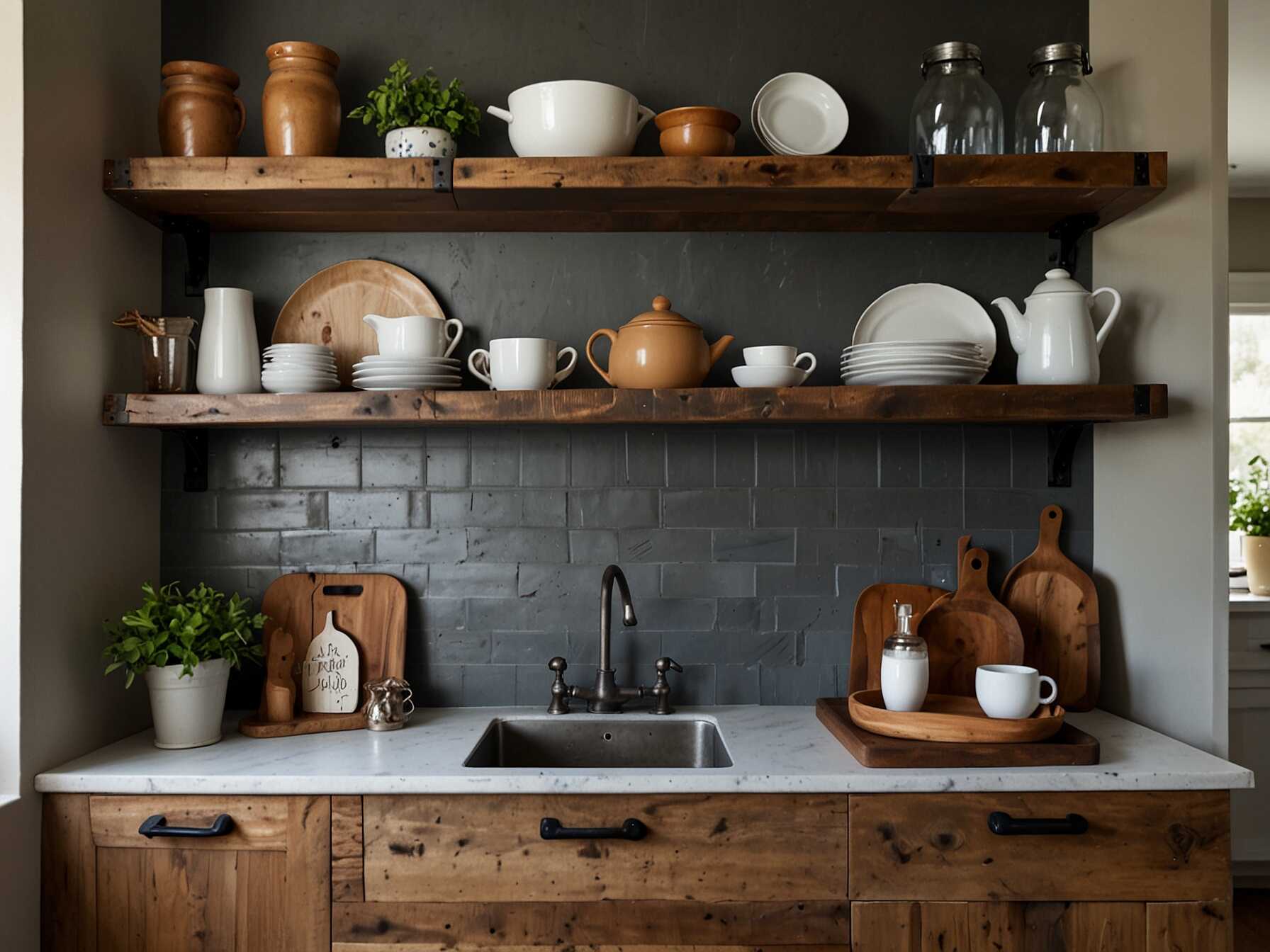 Choose wooden shelves for a rustic look or metal ones for a modern touch. Arrange your items by color or theme to make them stand out. Open shelving also makes it easy to grab what you need. You’ll spend less time searching and more time enjoying your kitchen.