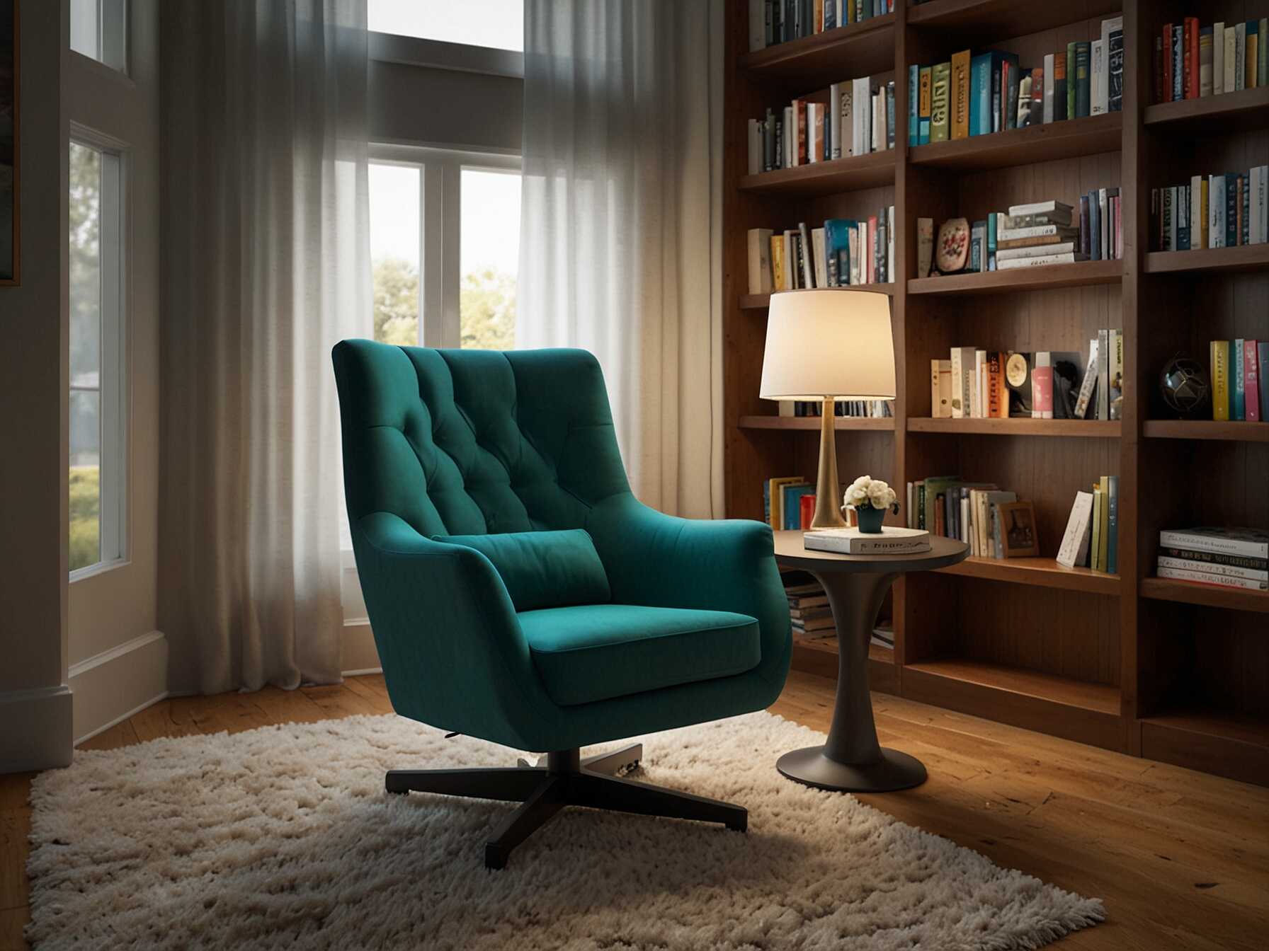 Create a reading nook with a comfortable chair and a small table. Keep your favorite books and magazines handy. Its a perfect spot to relax with a book.  