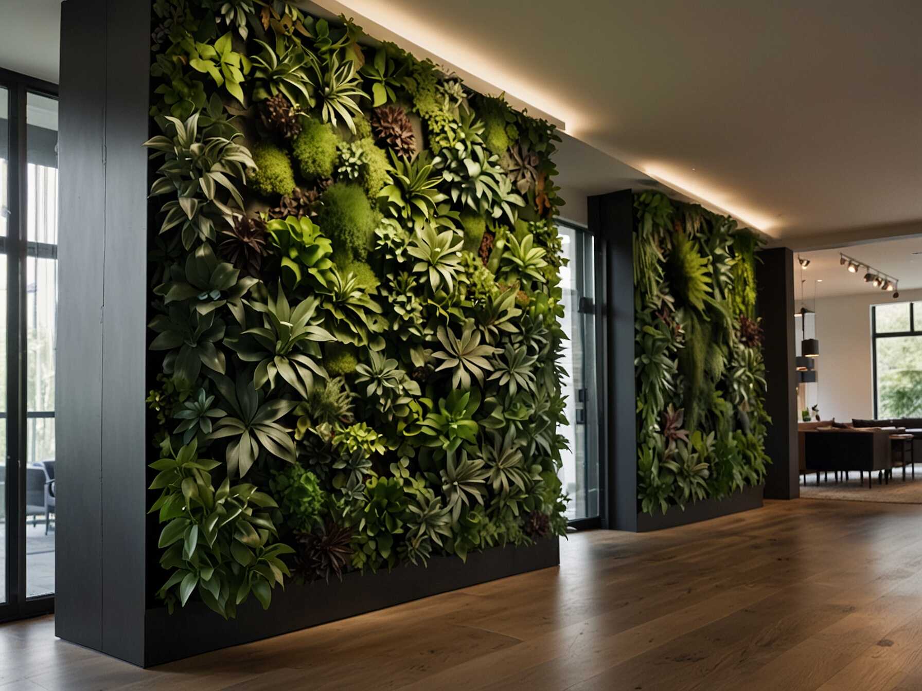 Install vertical gardens to maximize greenery. They save floor space and add a fresh look. Choose plants that are easy to maintain.  