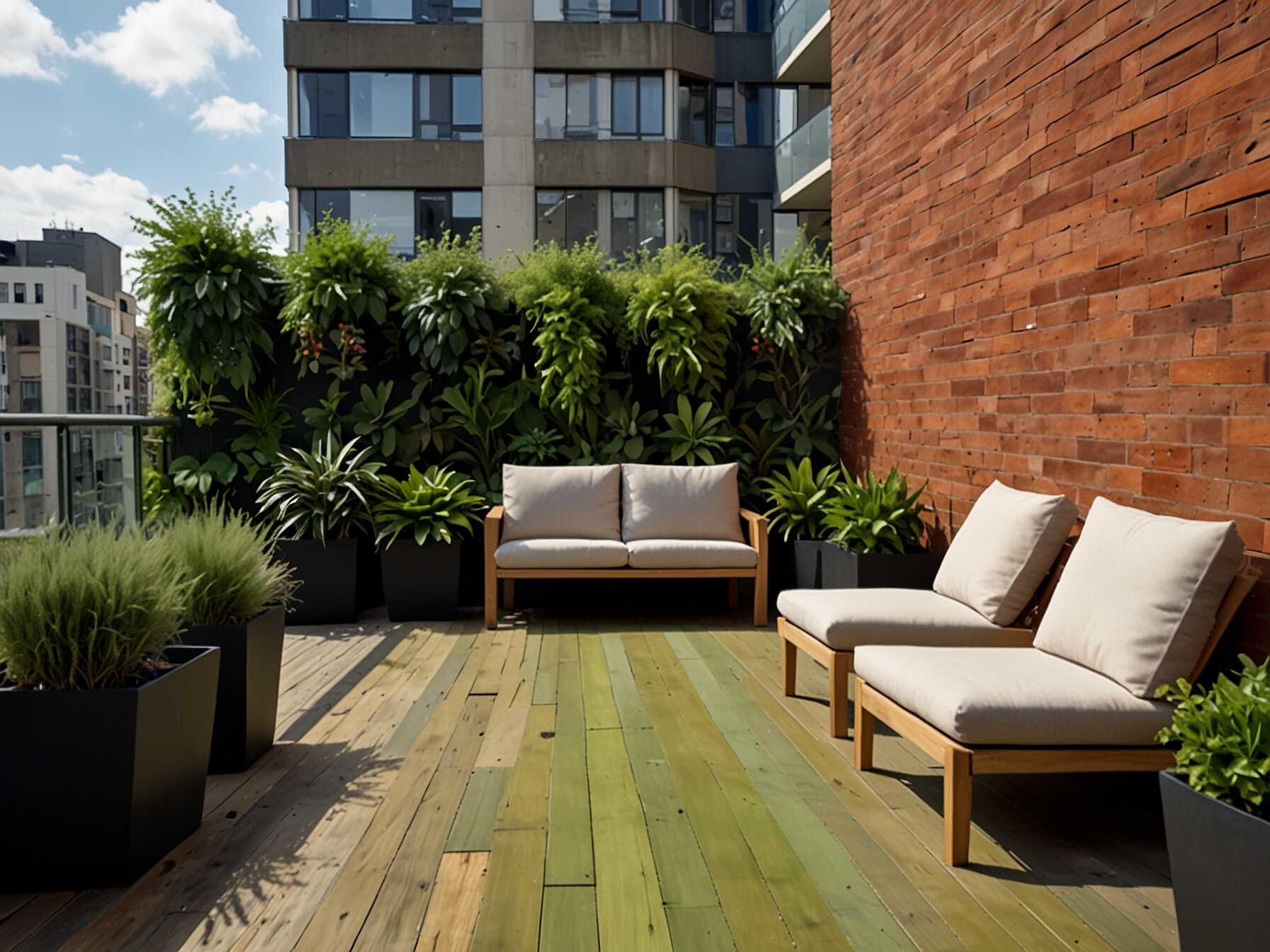 Create a green space in the city with an urban oasis deck. Use potted plants and vertical gardens. Even small balconies can become lush retreats.  