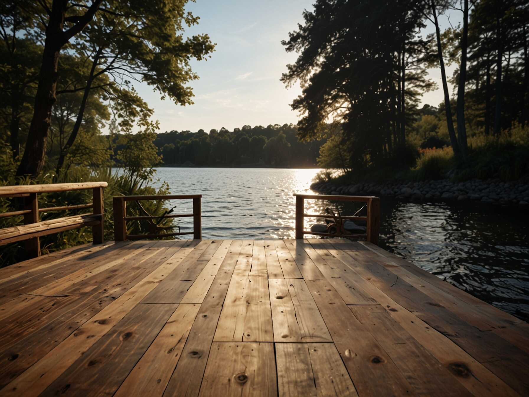 Got a lakeside or riverside property? Build a waterfront deck. It offers a stunning view and a relaxing atmosphere.  