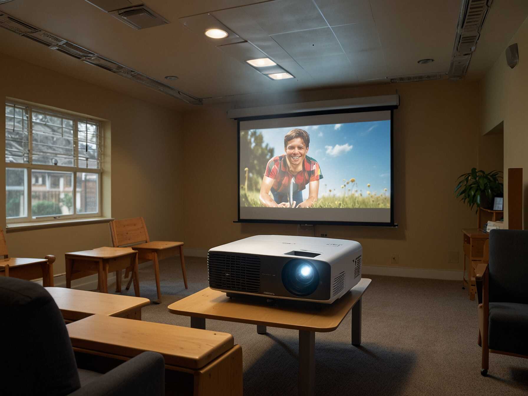  Have rooms with digital projectors for multimedia presentations. This can be used for interactive book readings, movie nights, or educational lessons.  