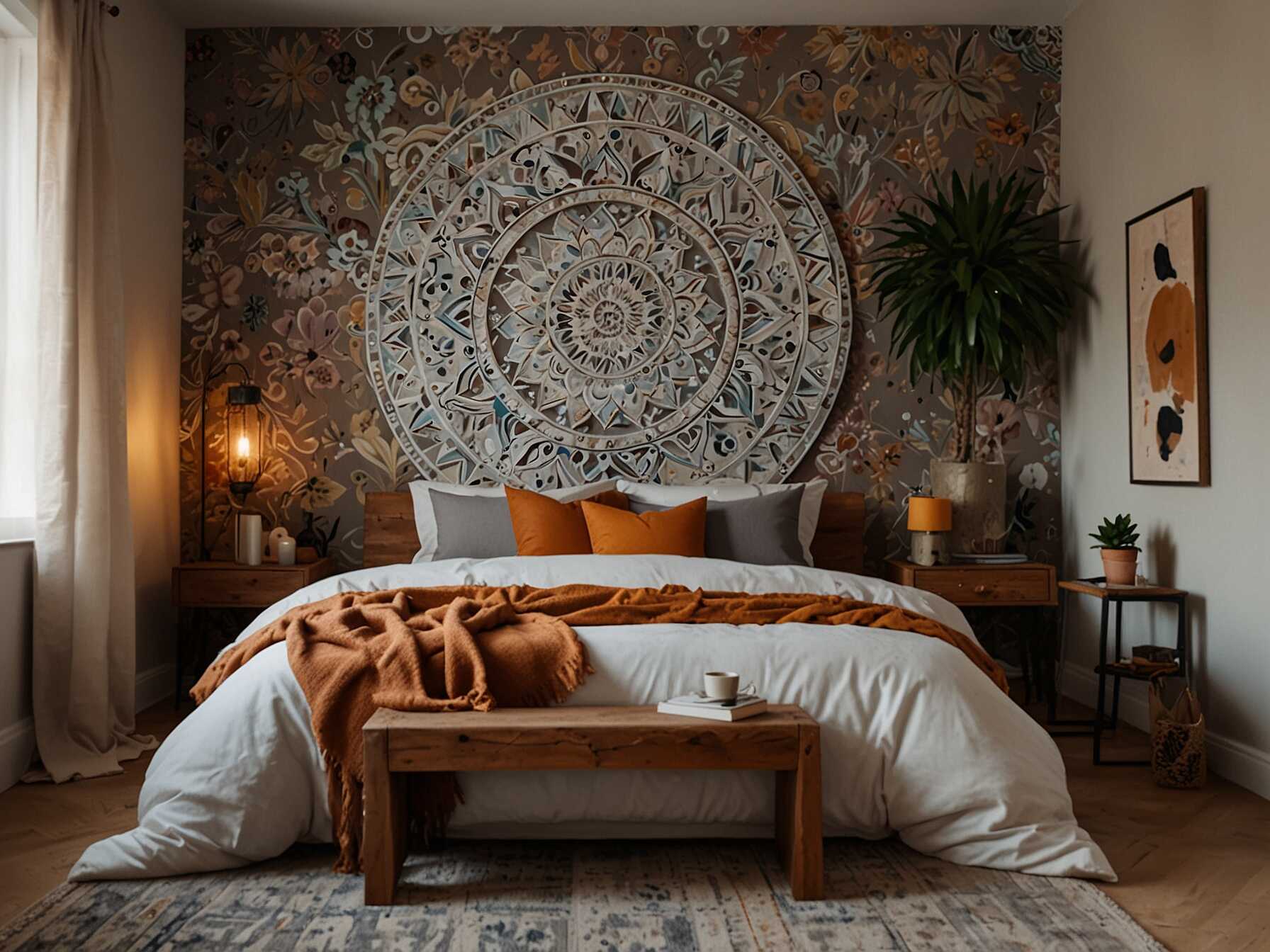 22 Ways to Create Stunning Boho Bedroom Accent Walls | Home The Haven