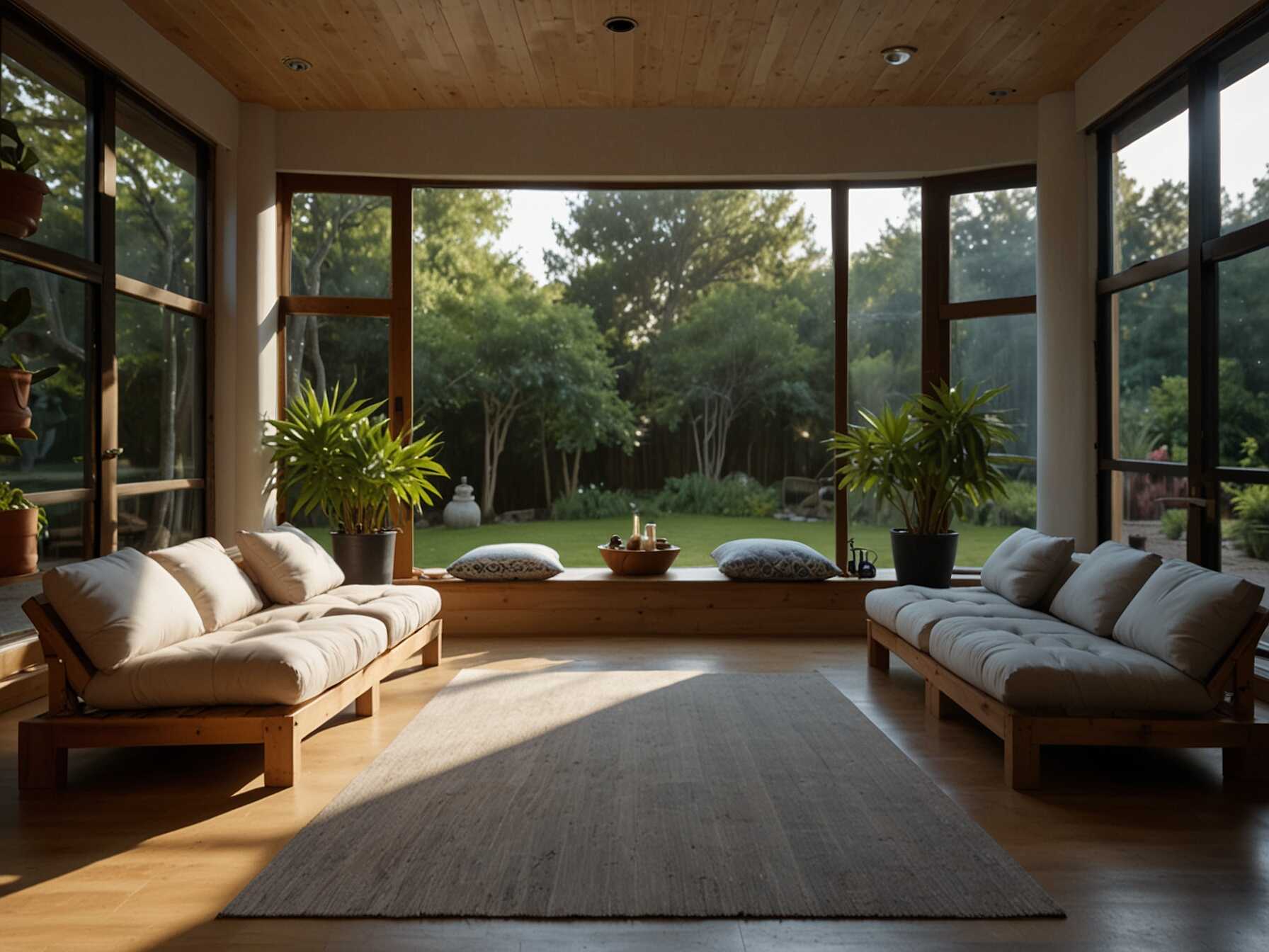 Turn your sunroom into a meditation space. Use cushions and a yoga mat. The light and calm atmosphere help you relax.  