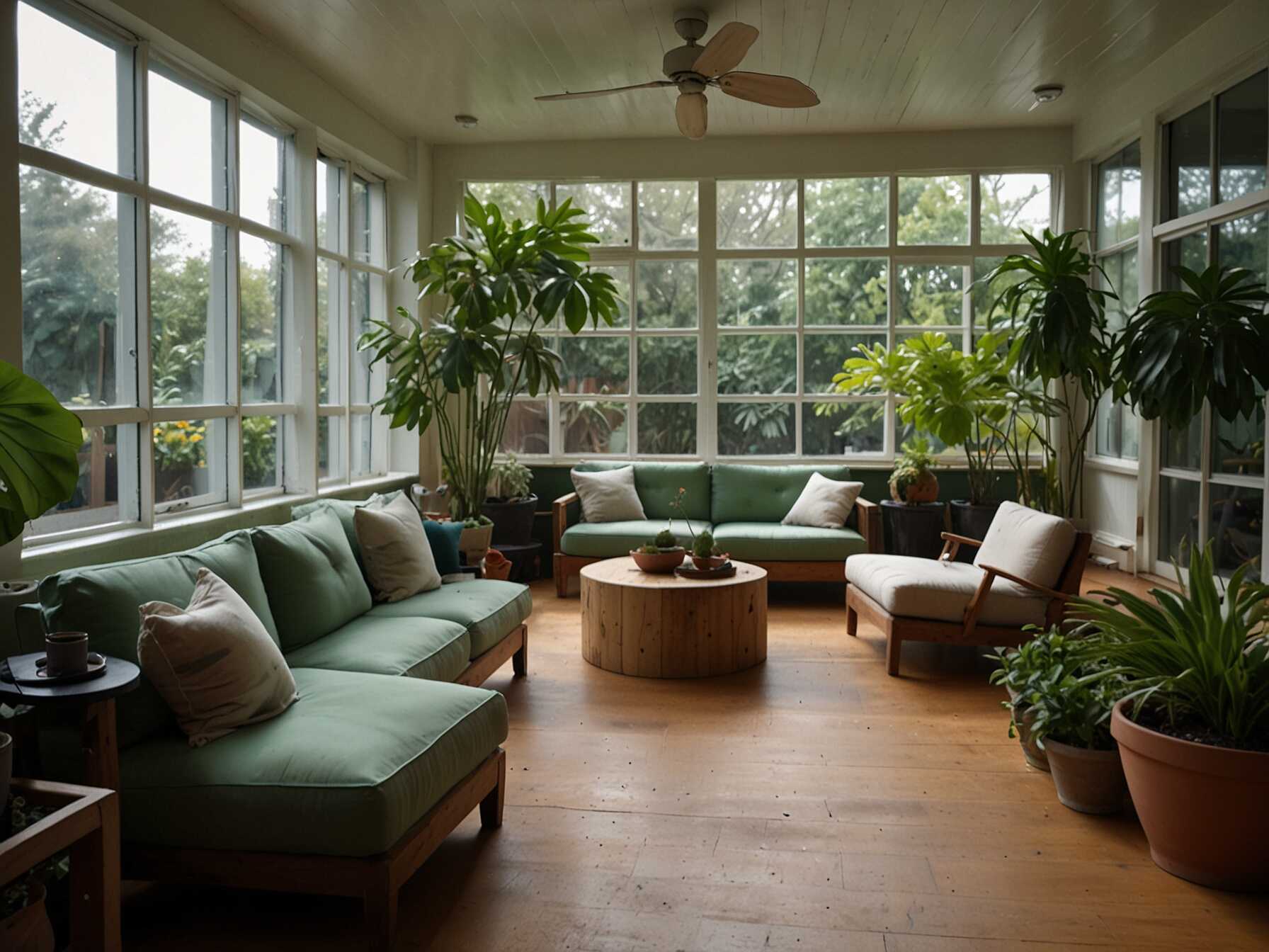 Add an indoor garden to your sunroom. Use pots of different sizes and shapes. Its like having a mini green paradise at home.  