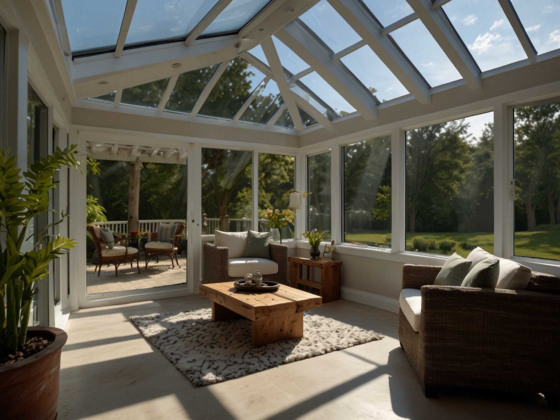 Add skylights to your sunroom. They let in even more natural light. You can enjoy a view of the sky while staying indoors.  