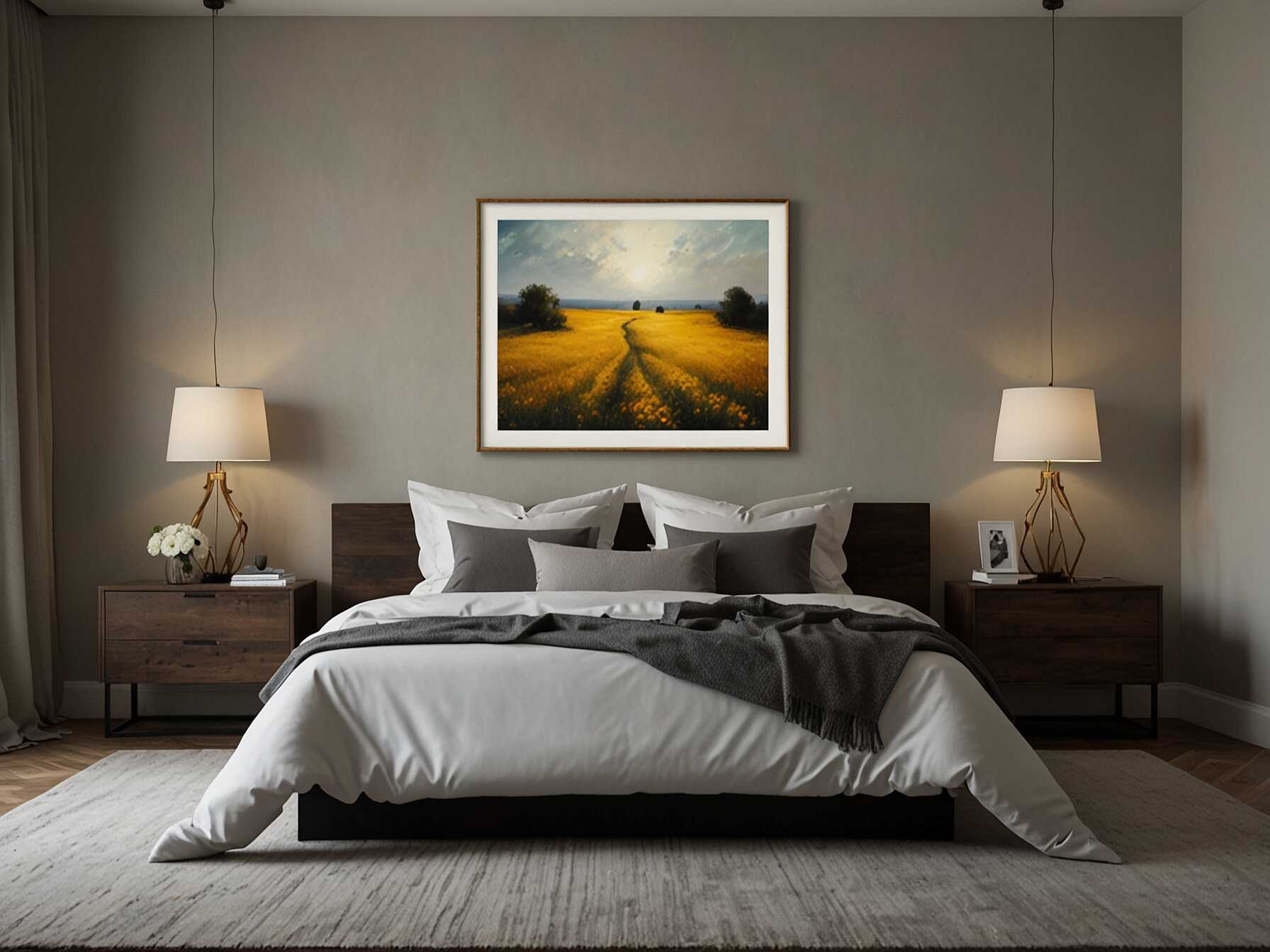 Decorate the guest room with simple and tasteful art. A few framed prints or canvas paintings can add charm without overwhelming the space.  