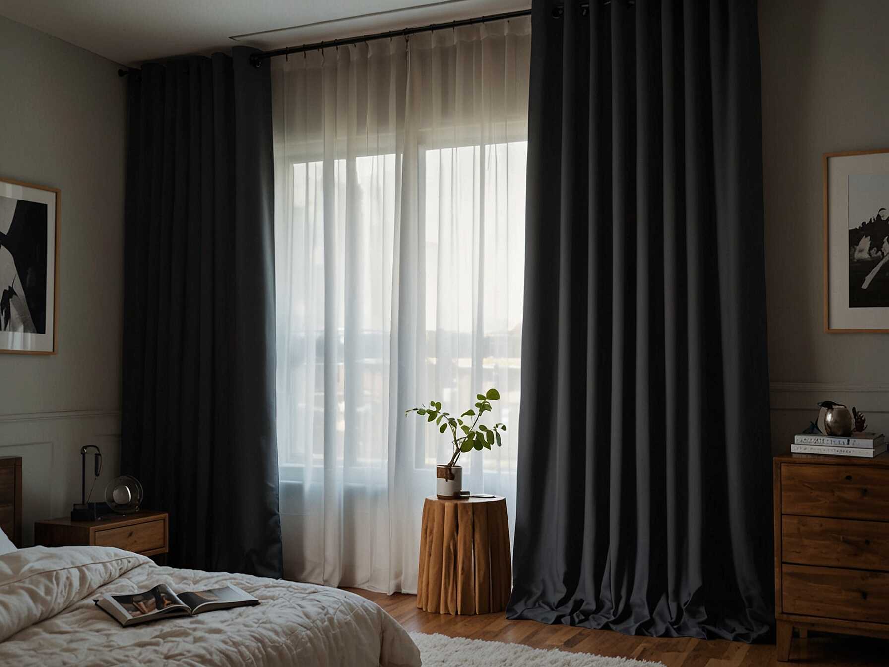 Install blackout curtains to help guests sleep better, especially if the room gets a lot of light. These curtains block out light and provide added privacy.  