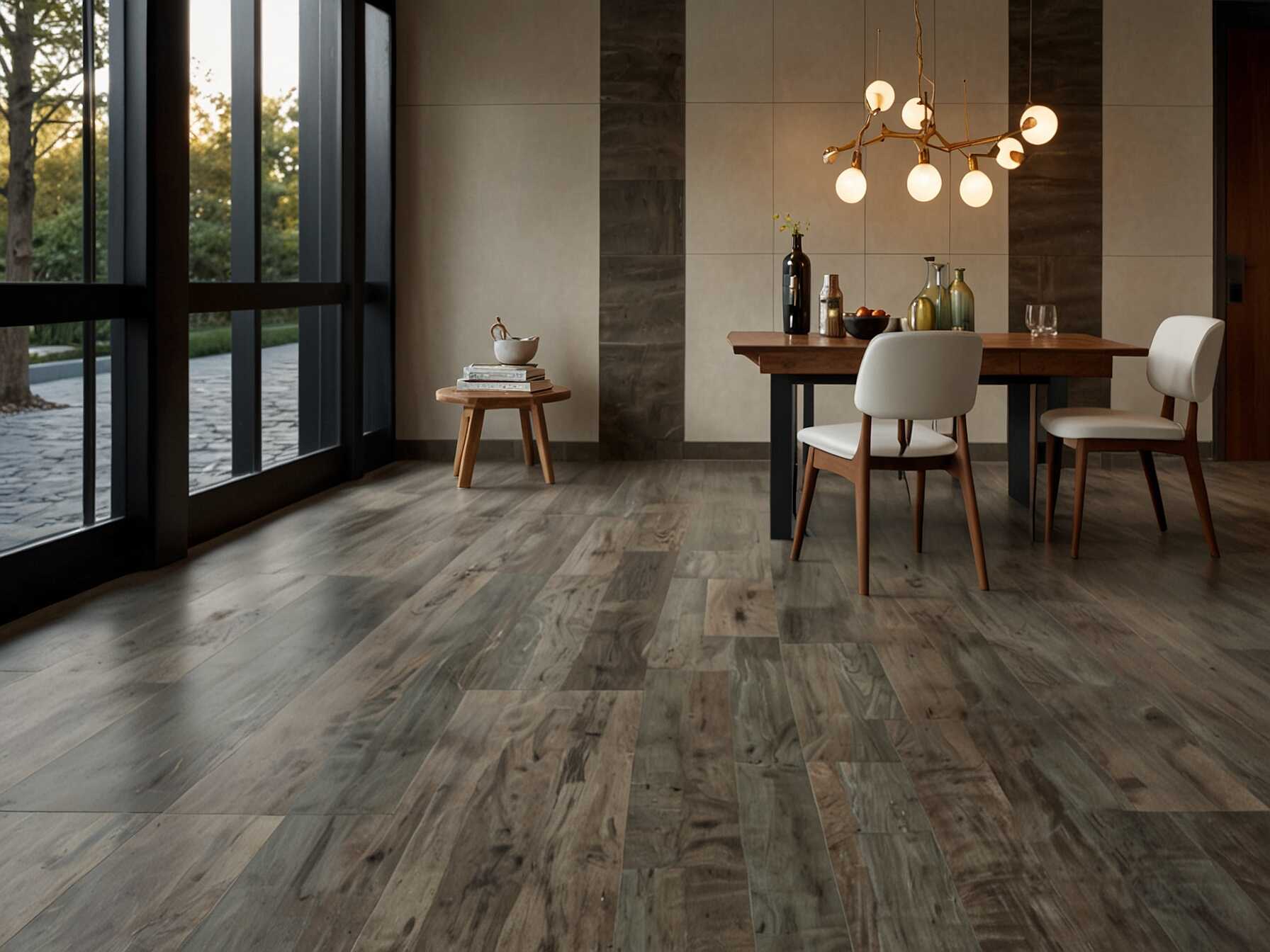 Choose durable yet stylish flooring like ceramic tiles or vinyl. This can handle spills and heavy foot traffic. Attractive flooring elevates the room’s overall look.  