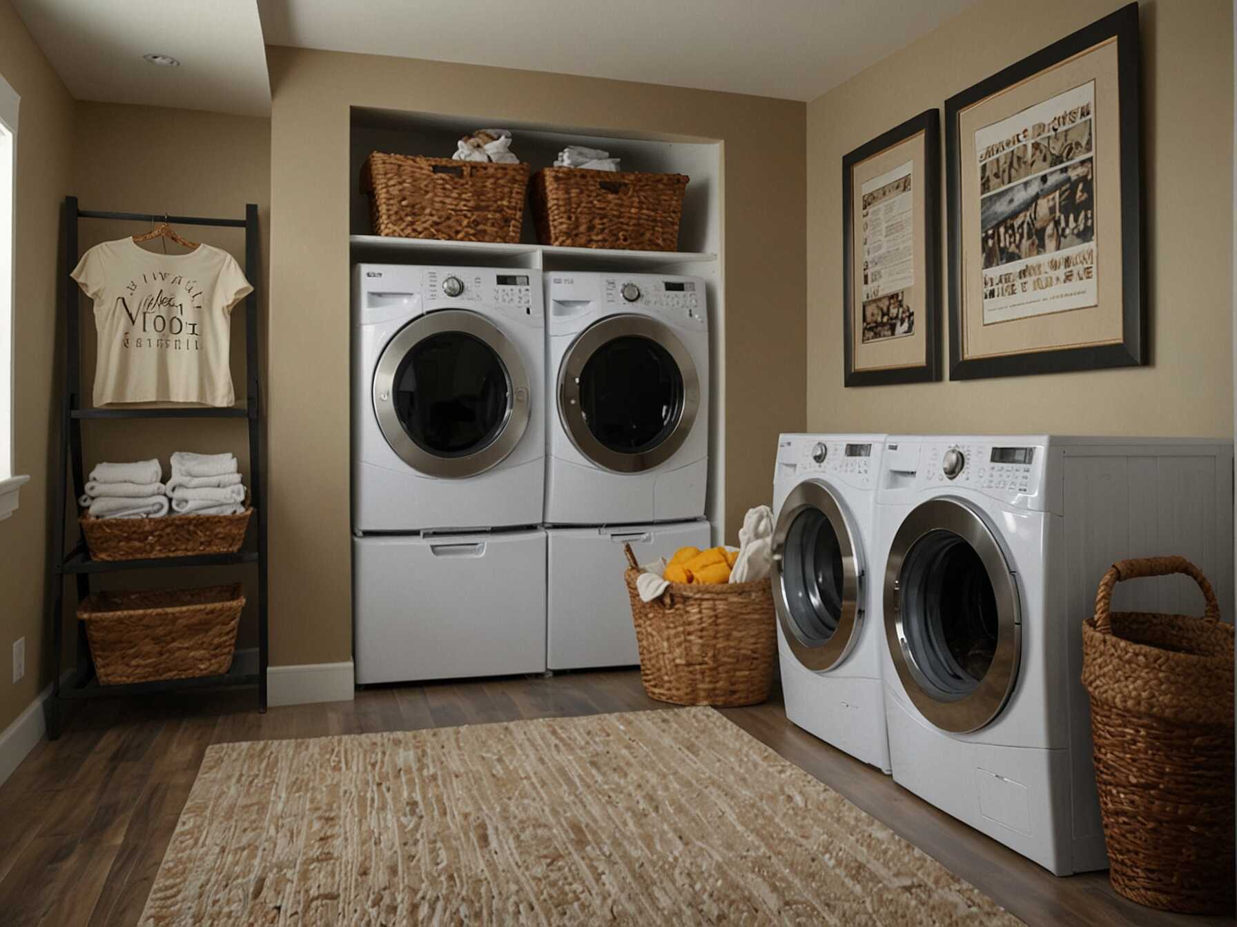 Add personal touches like framed photos, artwork, or motivational quotes. This makes your laundry room feel unique and welcoming. Your personality can shine through in the décor.  