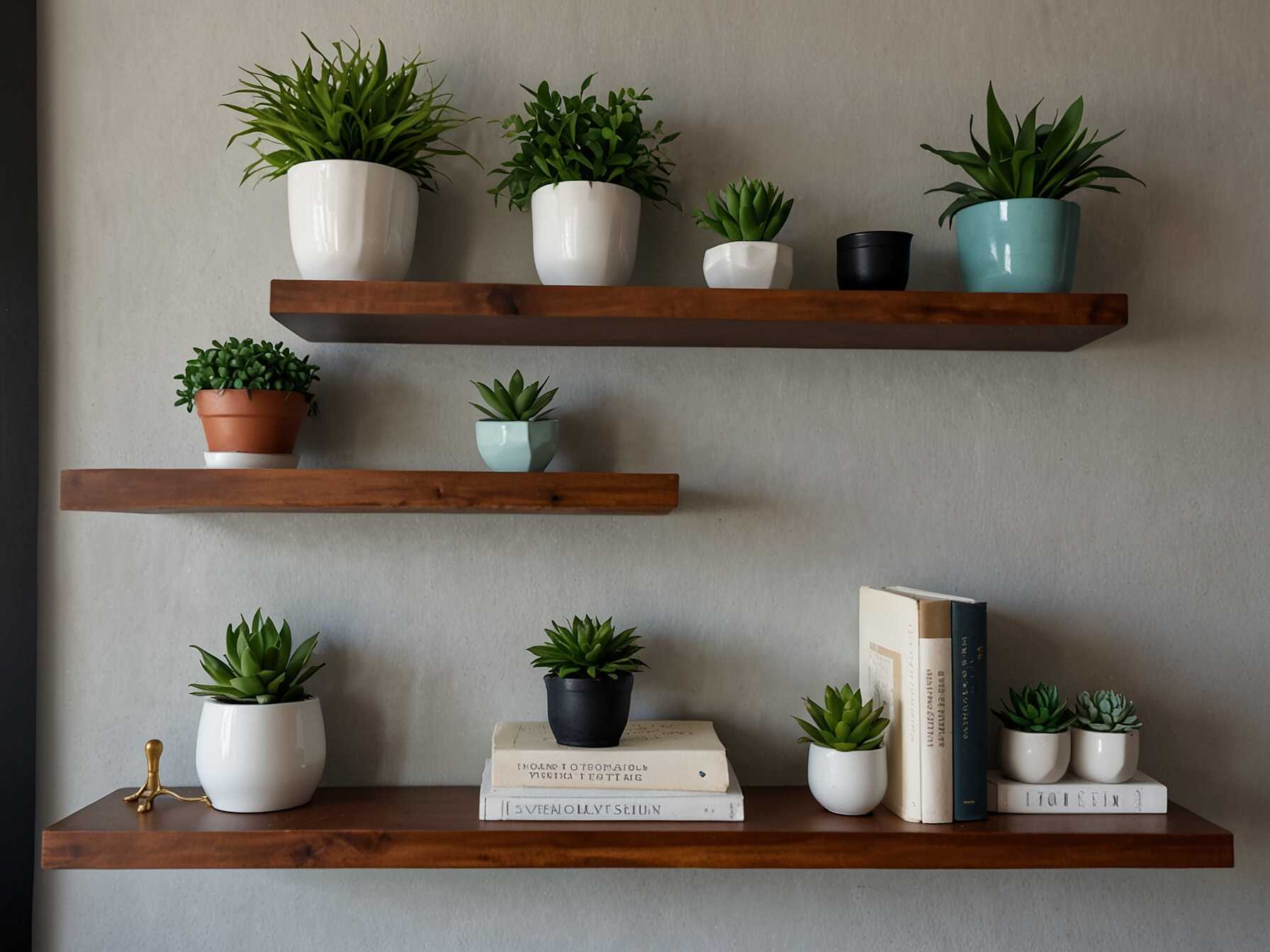 Install floating shelves to display decor and store items. Use them for books, plants, and small accessories. They save floor space and add a modern touch.  