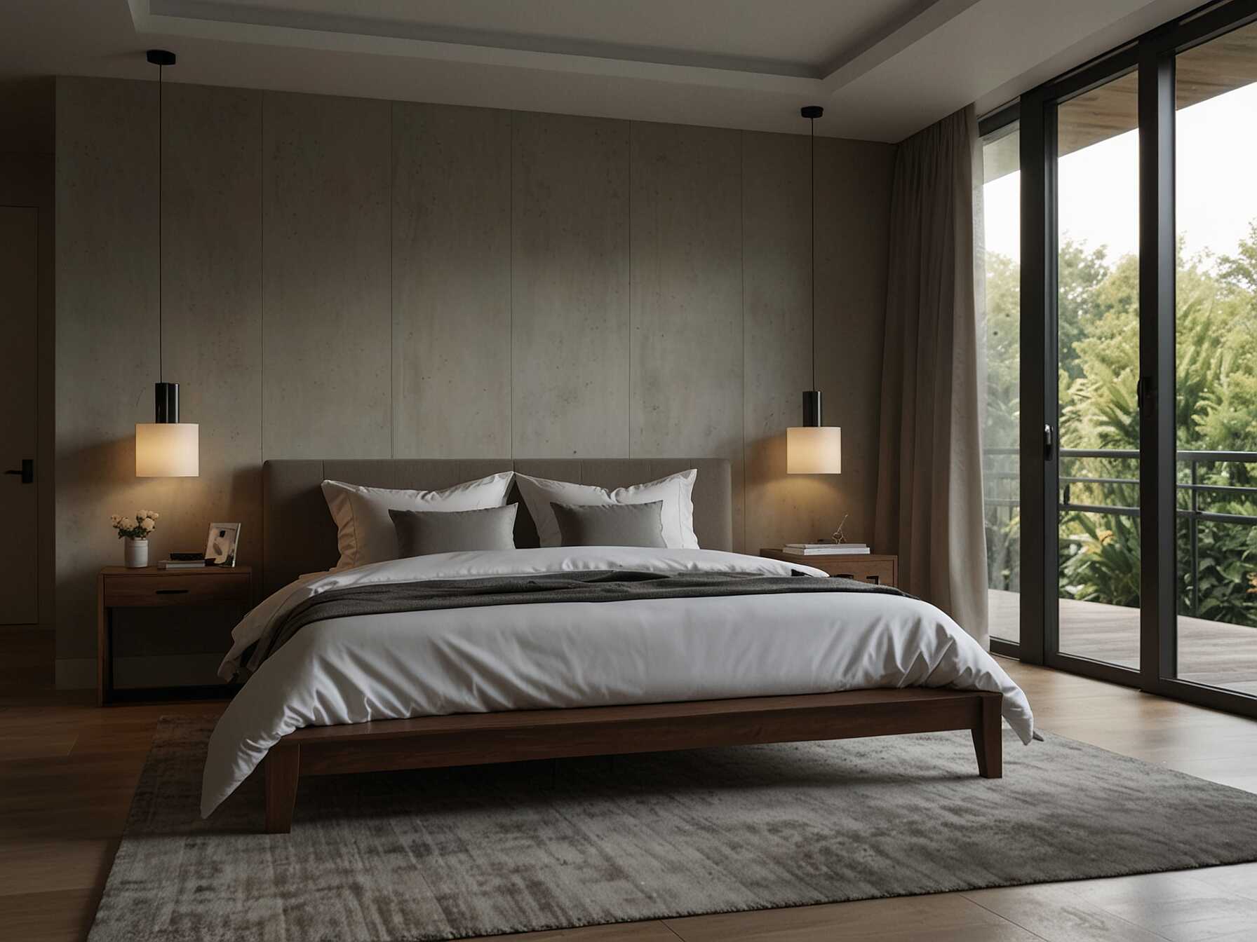 Go for a minimalist design in your bedroom. Use simple furniture with clean lines. Stick to neutral colors like white, gray, and beige for a calm atmosphere.  