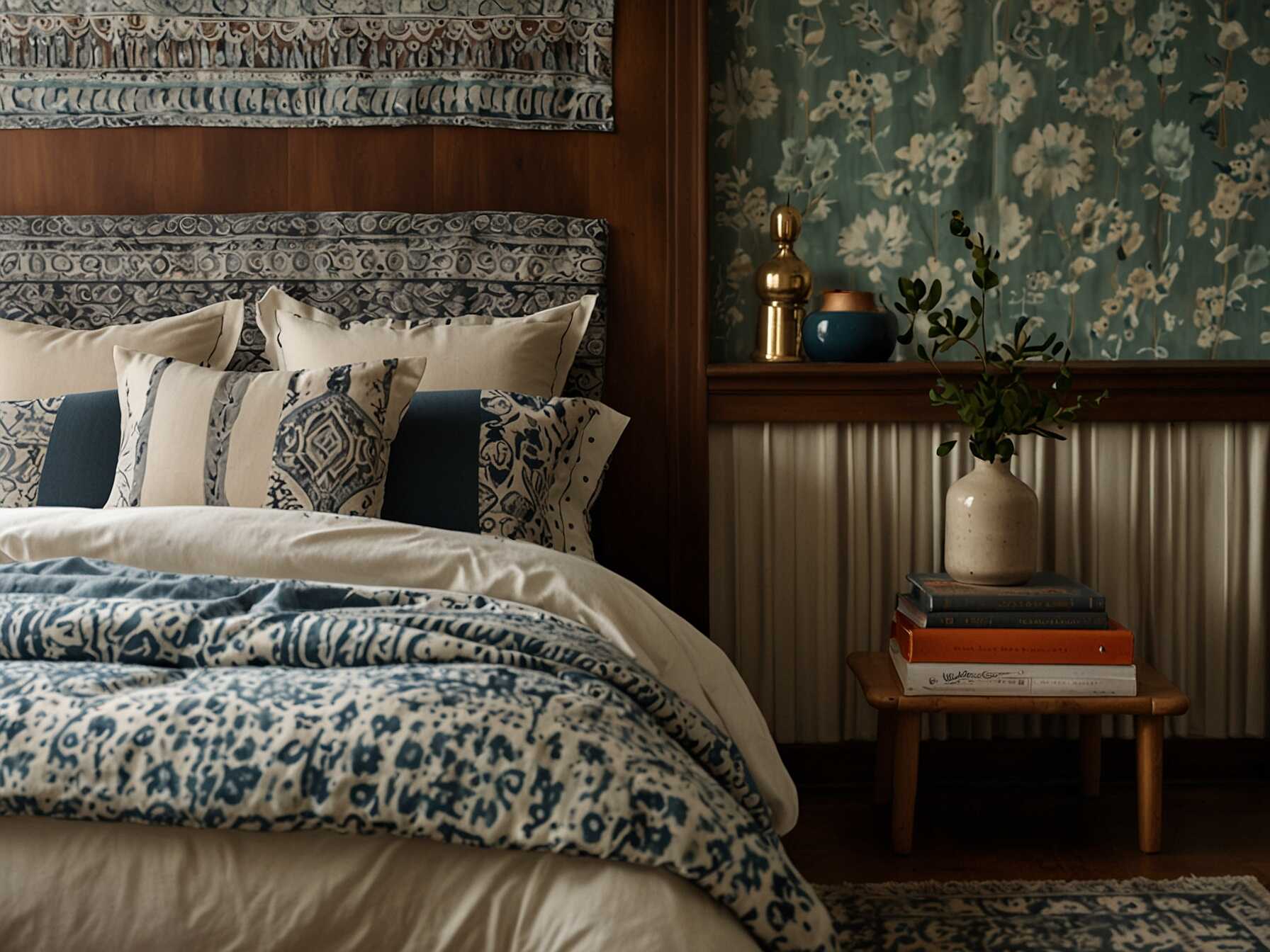 Incorporate subtle patterns in your bedroom decor. Use patterned bedding, rugs, or throw pillows. Choose patterns that blend well with the overall color scheme.  