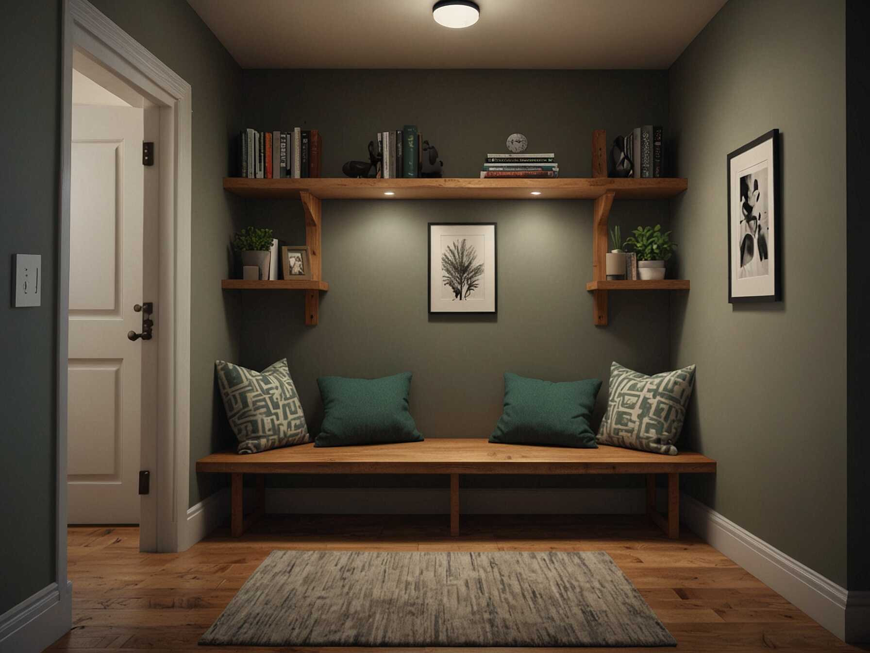 Turn unused hallway corners into functional areas. Add a small reading nook or a place to hang keys. Use every inch wisely.  