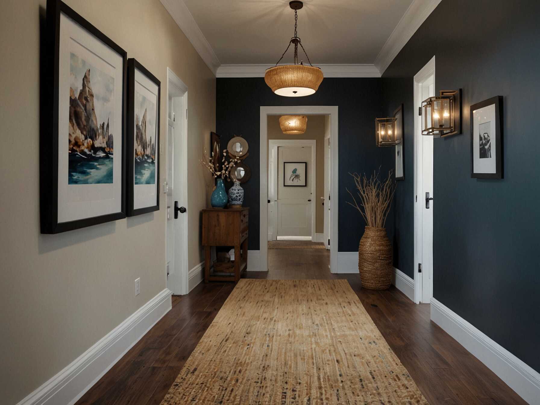 Choose a theme for your hallway decor. Whether it’s coastal, rustic, or modern, stick to this theme for a cohesive look. It adds character to the space.  