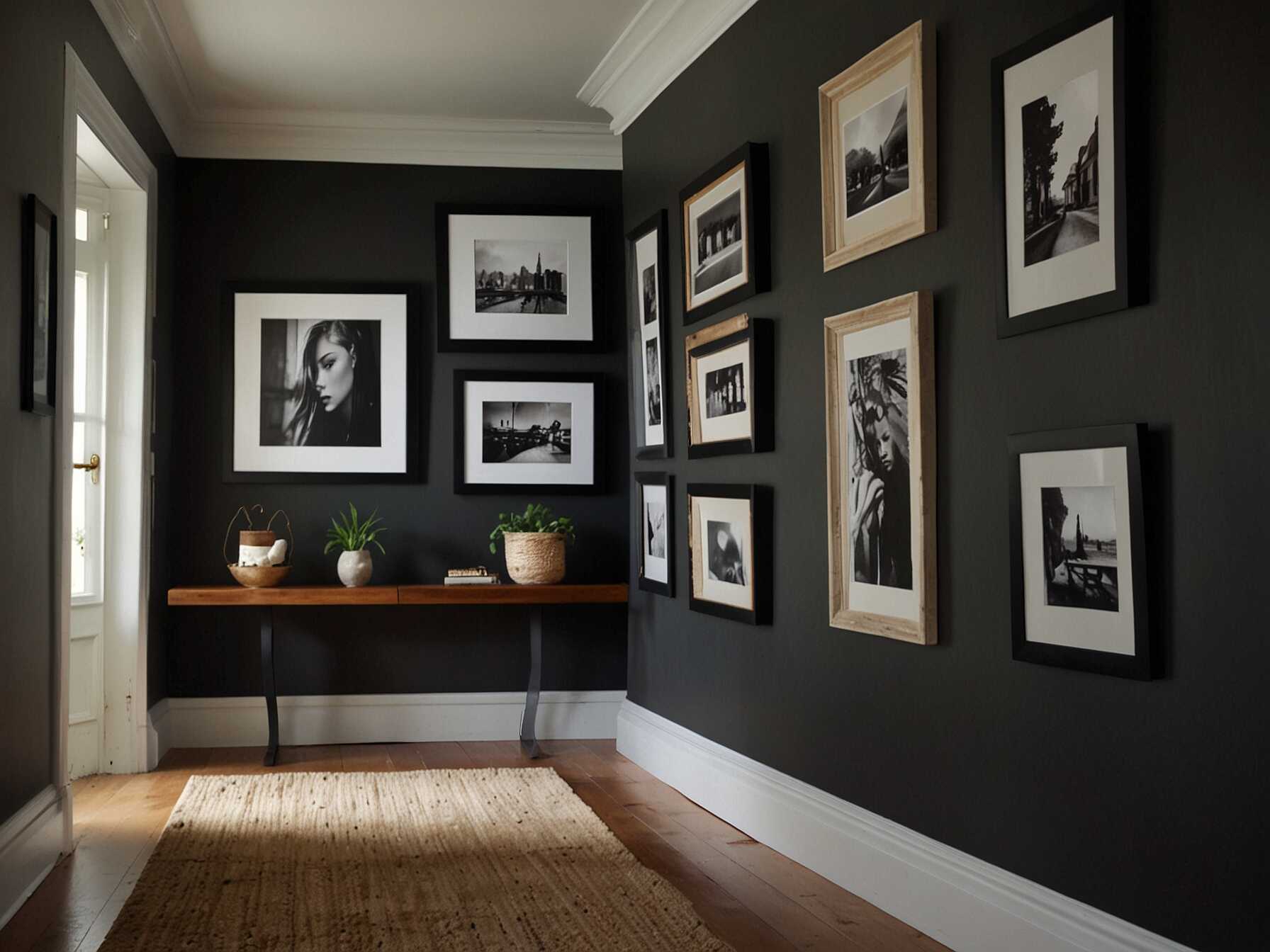 Create a mini gallery with framed pictures or artwork. It adds a personal touch and makes the hallway feel unique. Rotate the art to keep it fresh and exciting.  