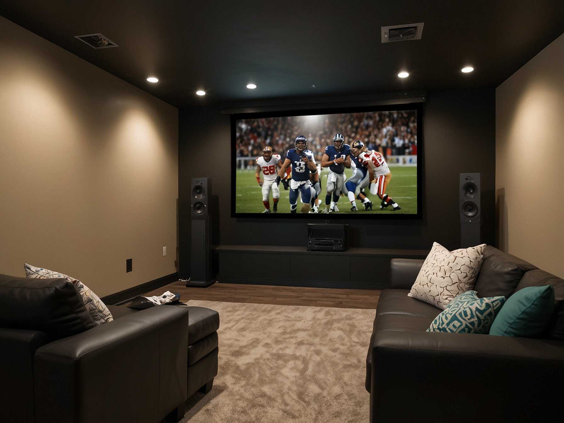 Transform your garage into a home theater. Add a projector, screen, and comfy seating. It’s perfect for movie nights and relaxing with family.  