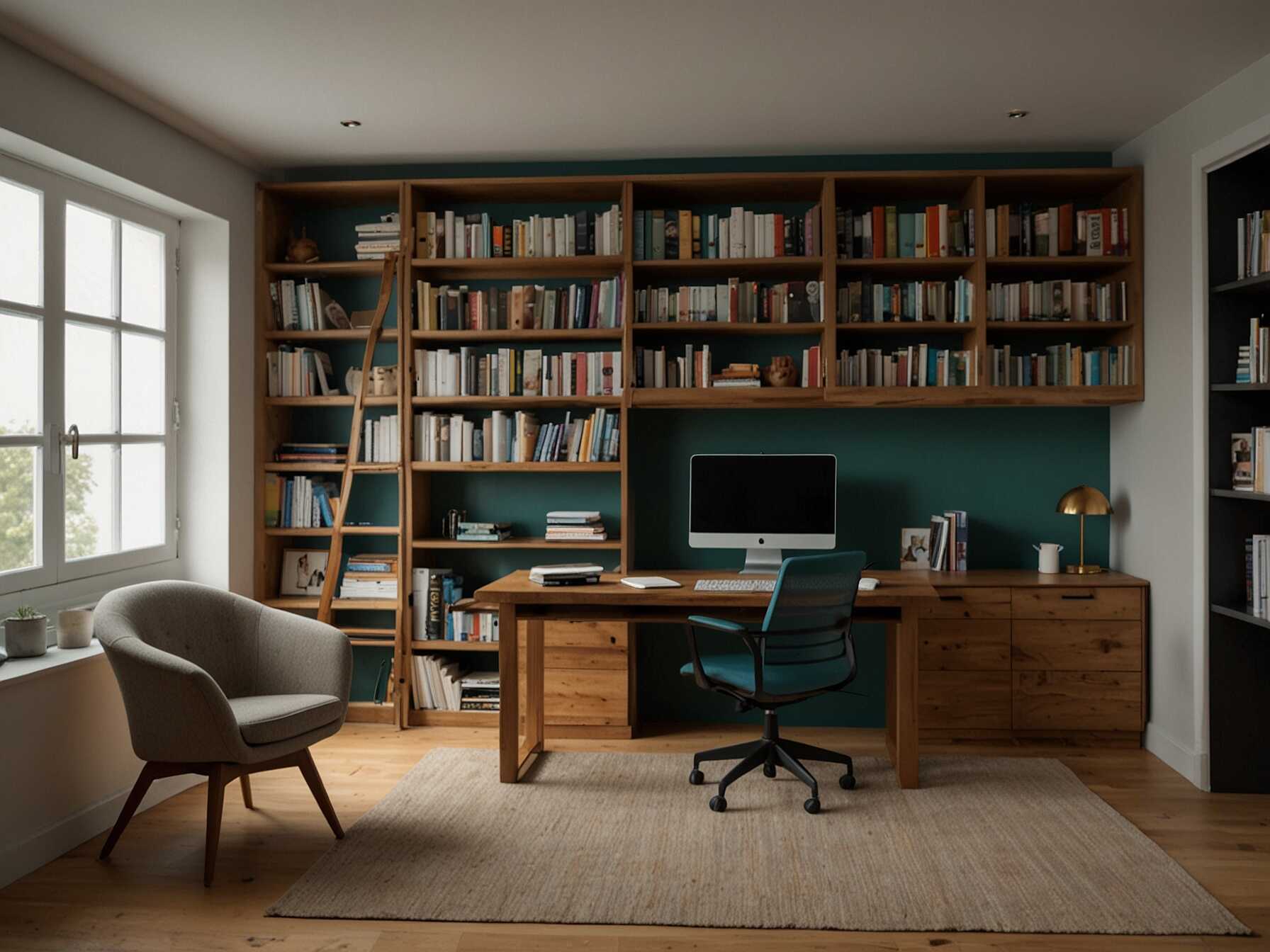 Transform your garage into a library and study room. Add bookshelves and a desk. It’s a quiet place to read and study without interruptions.  