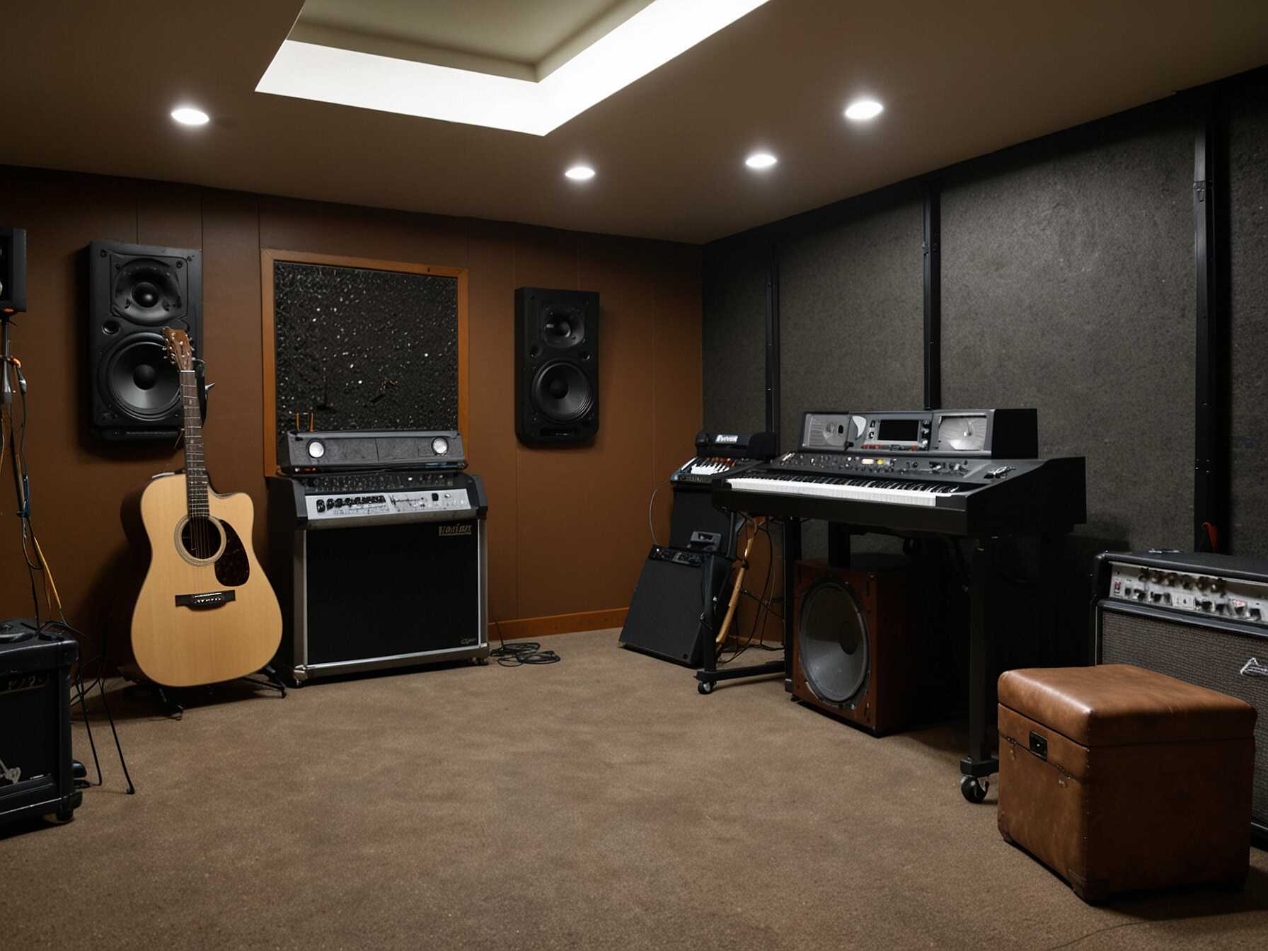 Turn your garage into a music studio. Add soundproofing, instruments, and recording equipment. It becomes a dedicated space to practice and record music.  