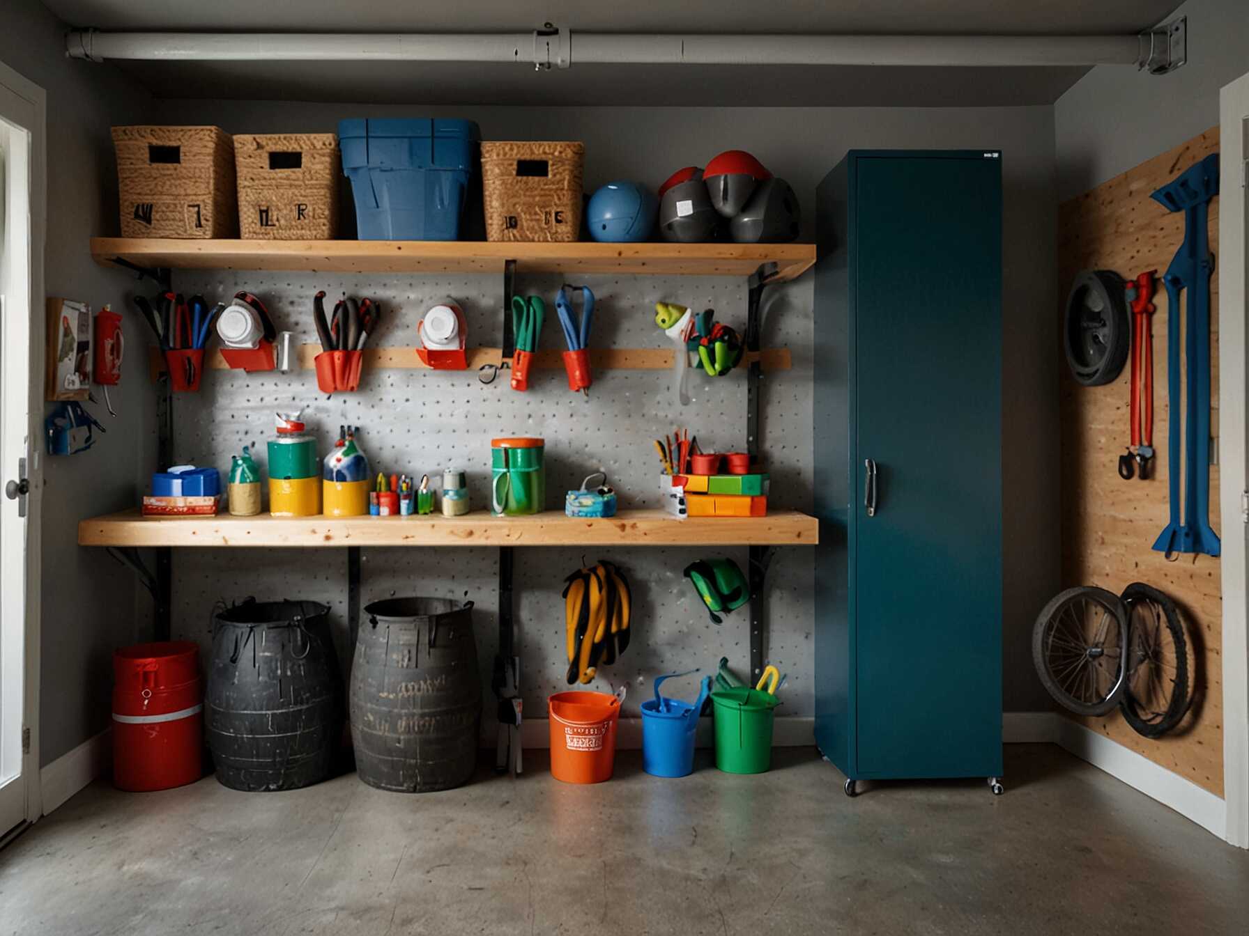 Maximize your garage space by installing shelves, wall hooks, and cabinets. Store items like tools, sports equipment, and seasonal decorations in an organized way. This will free up floor space and keep everything tidy.  