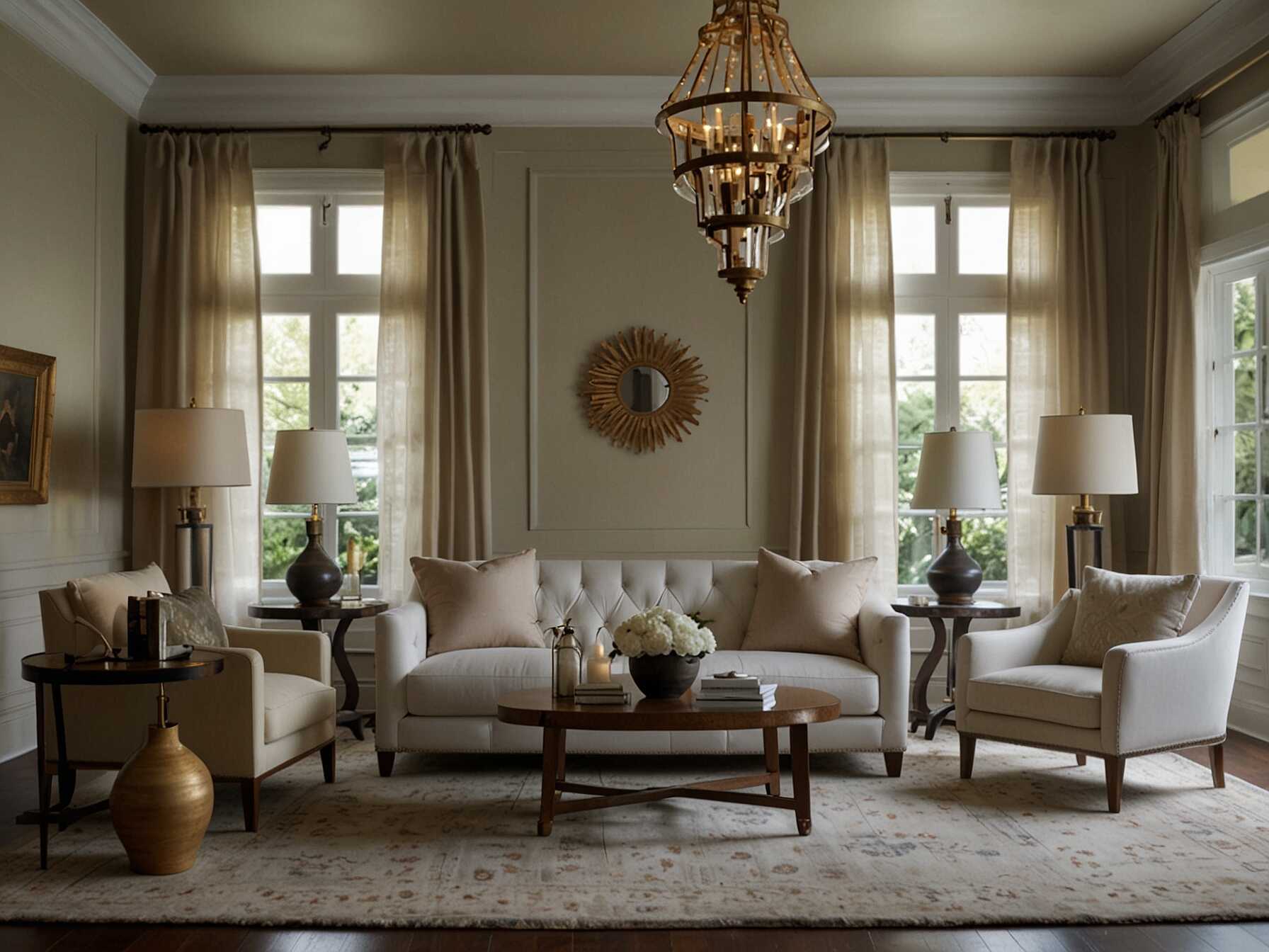 Go for a timeless look with classic furniture styles and neutral shades. Add a few elegant accessories like a stylish lantern or a classy rug.  