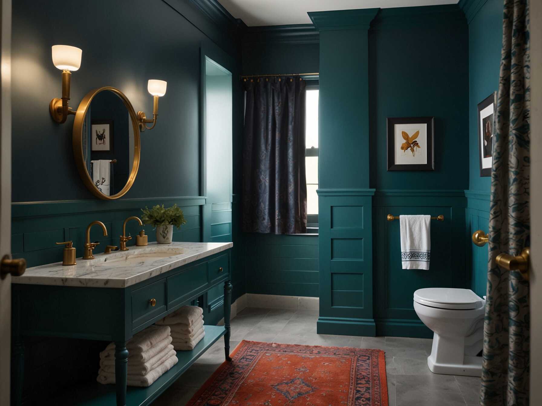 Don’t be afraid to use bold colors in your bathroom. Think deep blues, rich greens, or even bright reds. Pair them with neutral fixtures to balance the look. It’s a great way to add personality to your space.  