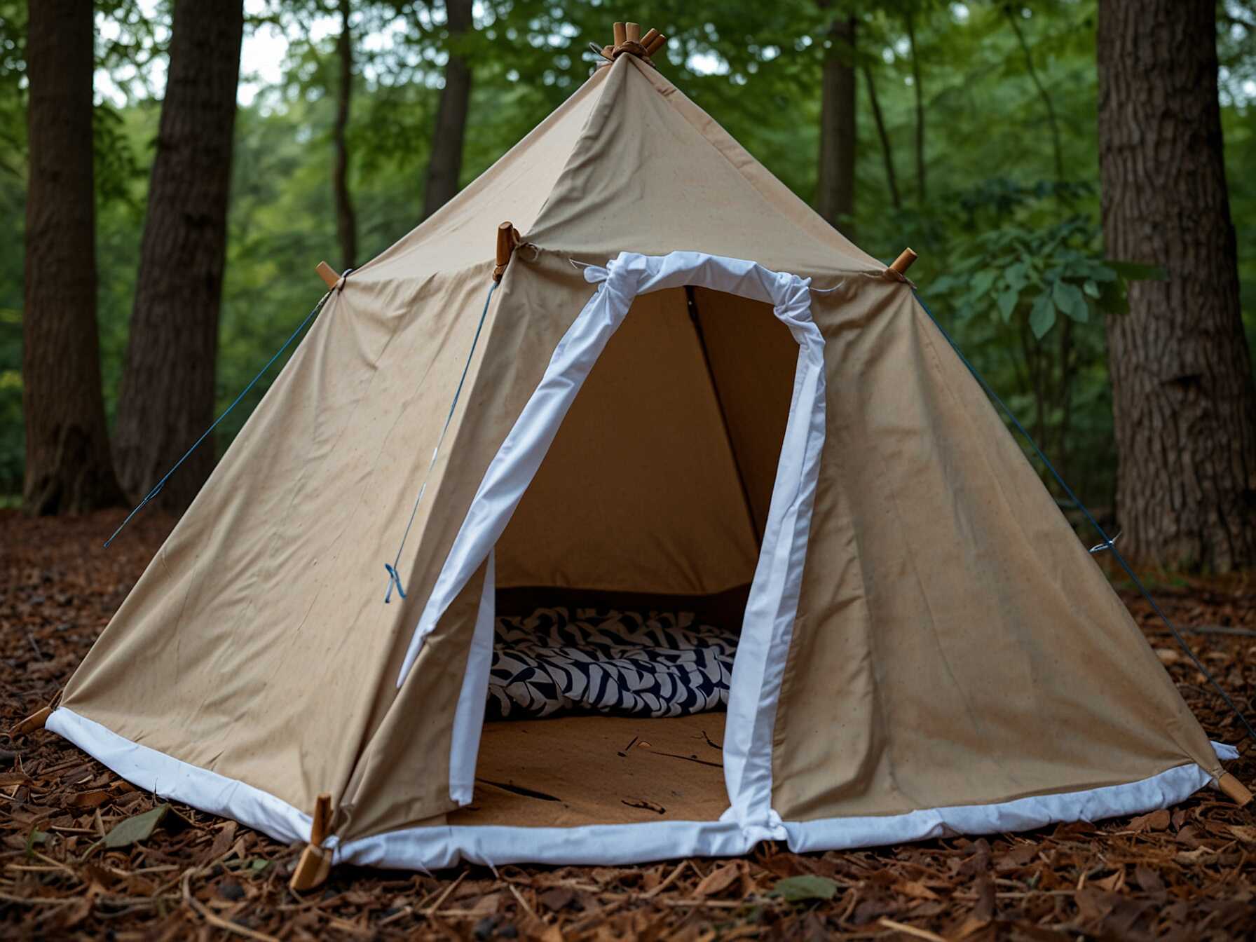 Create a simple tent or fort with sheets and strings. It provides a cozy hideaway and sparks adventure.  