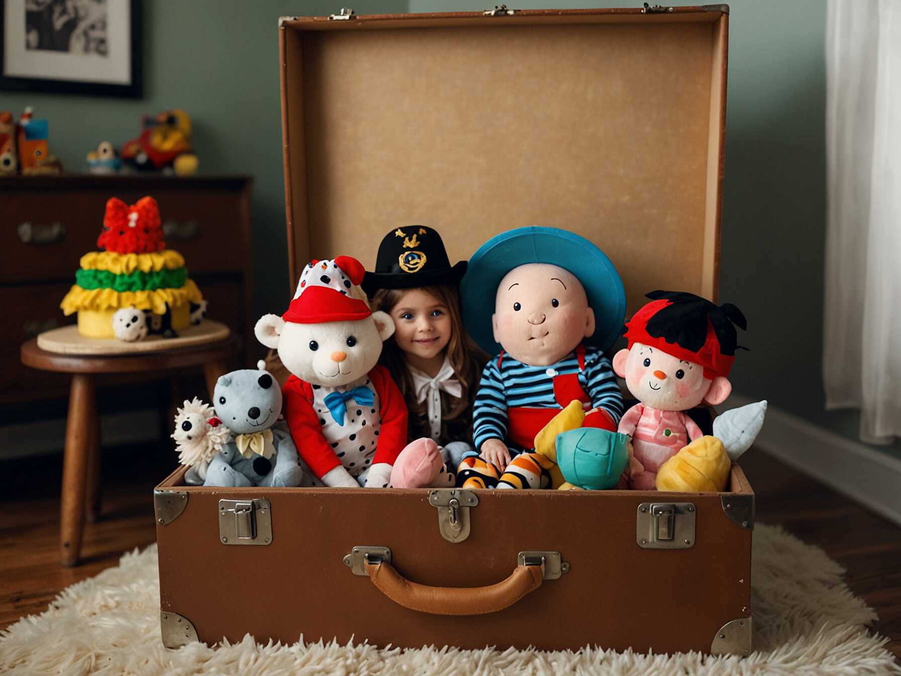 Provide a trunk full of costumes for dress-up. It encourages imaginative play and lets kids pretend to be their favorite characters.  