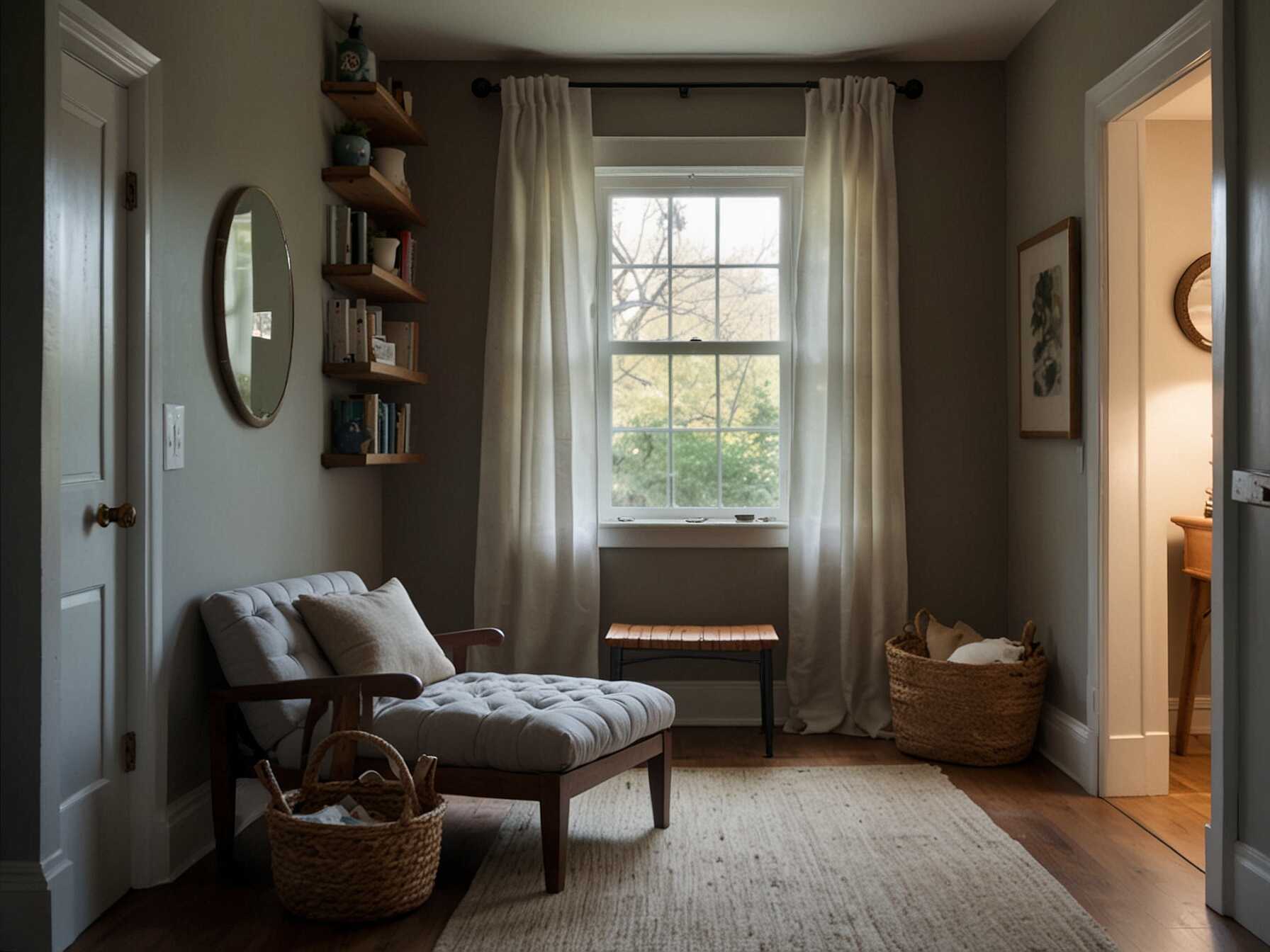 If you have extra space, create a cozy reading nook. Add a small chair or bench, a few pillows, and a good reading lamp. This can turn an unused corner of your hallway into a relaxing spot.  