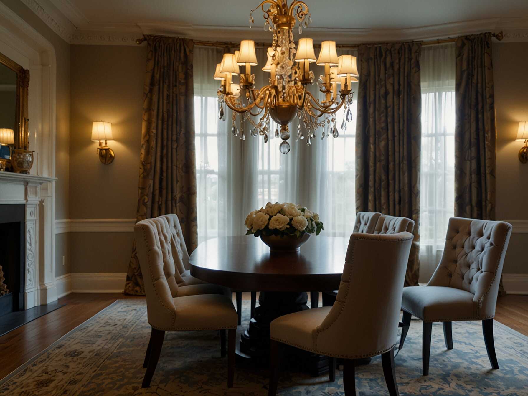 Elegant drapes can make a Dining Room feel more polished. Choose fabrics like silk or velvet for a luxurious touch. The right drapes can also help control natural light and set the mood.  