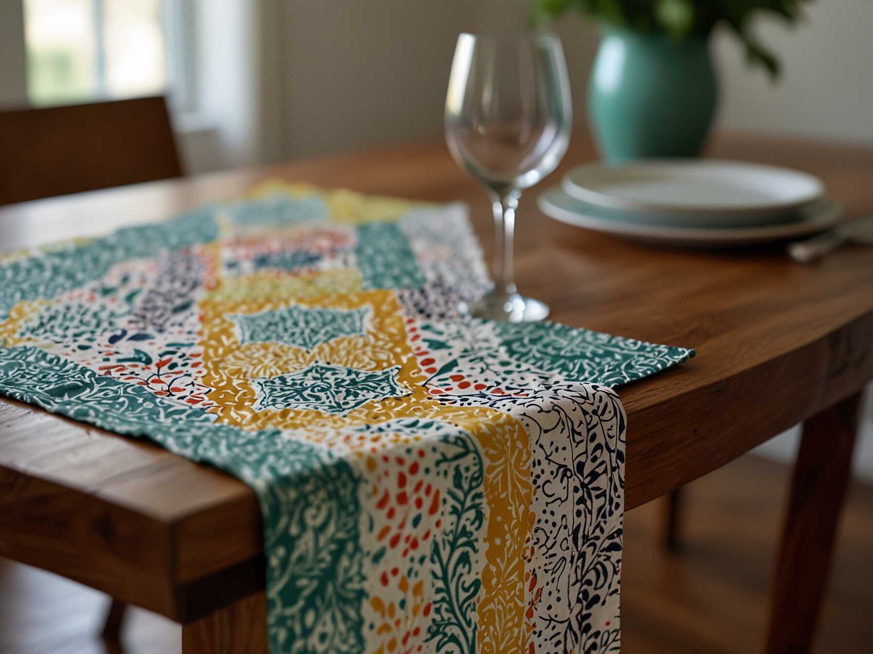 A unique table runner can instantly change the look of your dining table. Choose colors and patterns that match your Dining Room decor. A table runner is an easy way to add style without spending a lot.  