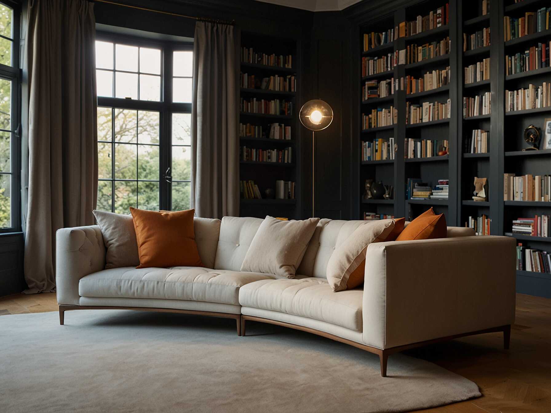 A modern sofa can be a great addition to your library. Choose one that is both comfortable and stylish. It’s a perfect spot for reading with friends or family.  