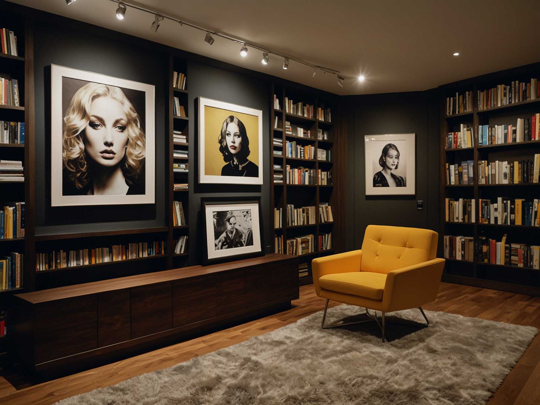 Show off your personality by displaying your favorite artwork in your library. This can make the space feel more personal and unique.  