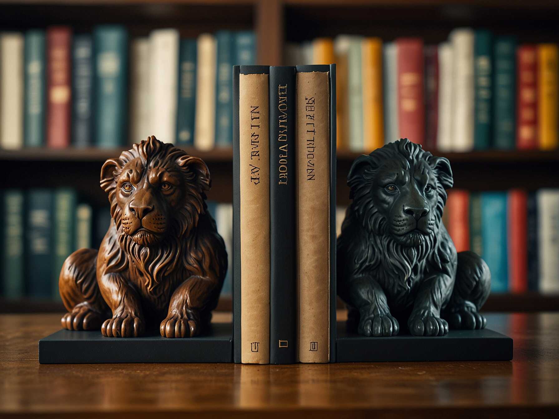 Use unique bookends to keep your books in place. They can also add a touch of personality and fun to your library.  