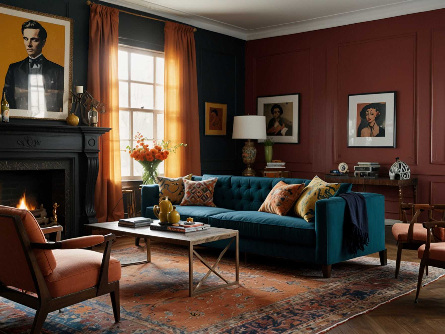 Mix and match different styles for an eclectic look. Use bold colors and patterns. Combine vintage and modern pieces to create a unique living room.  