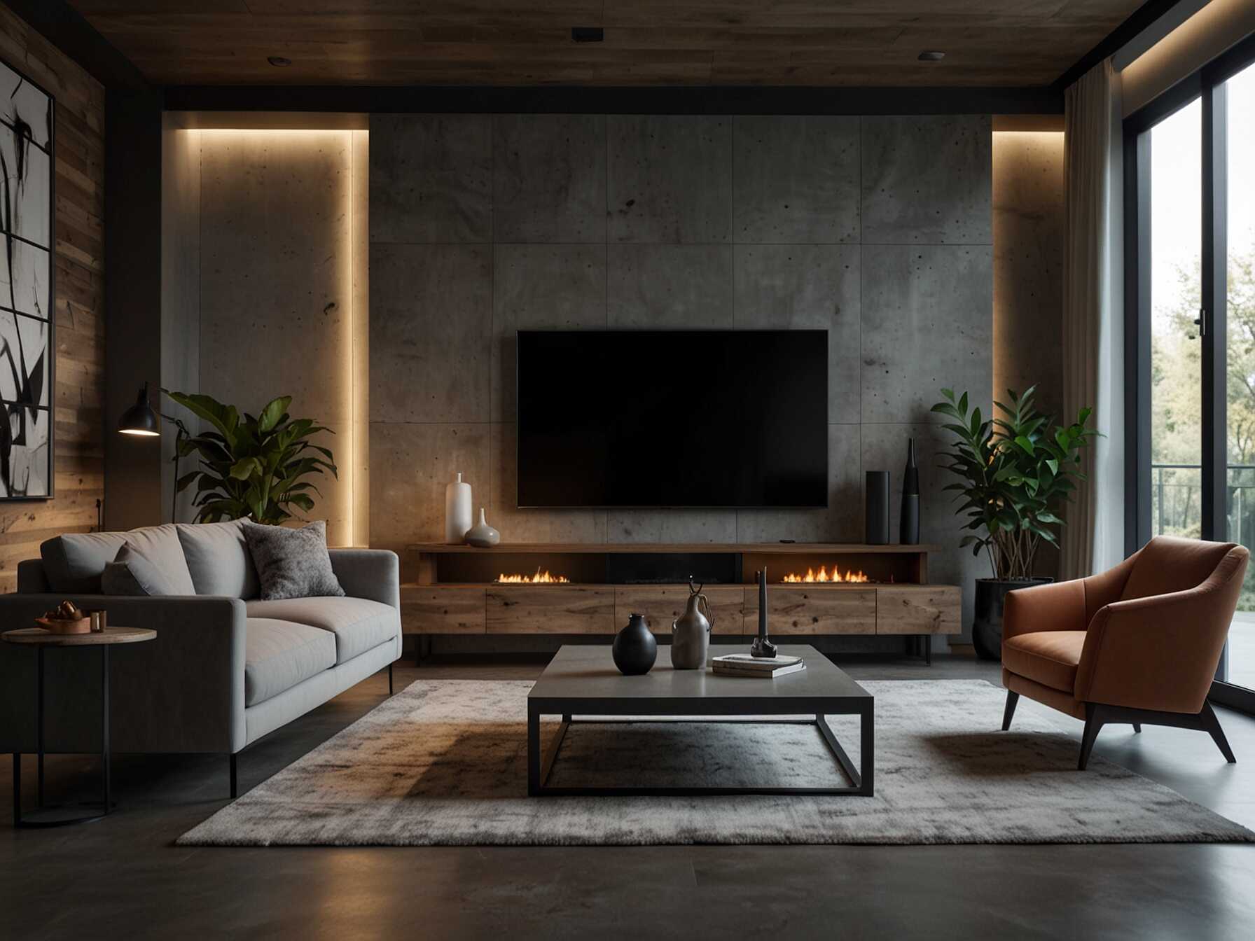 Incorporate smart technology for a high-tech living room. Use voice-activated lights and a smart TV. Add some sleek, modern furniture to complete the look.  