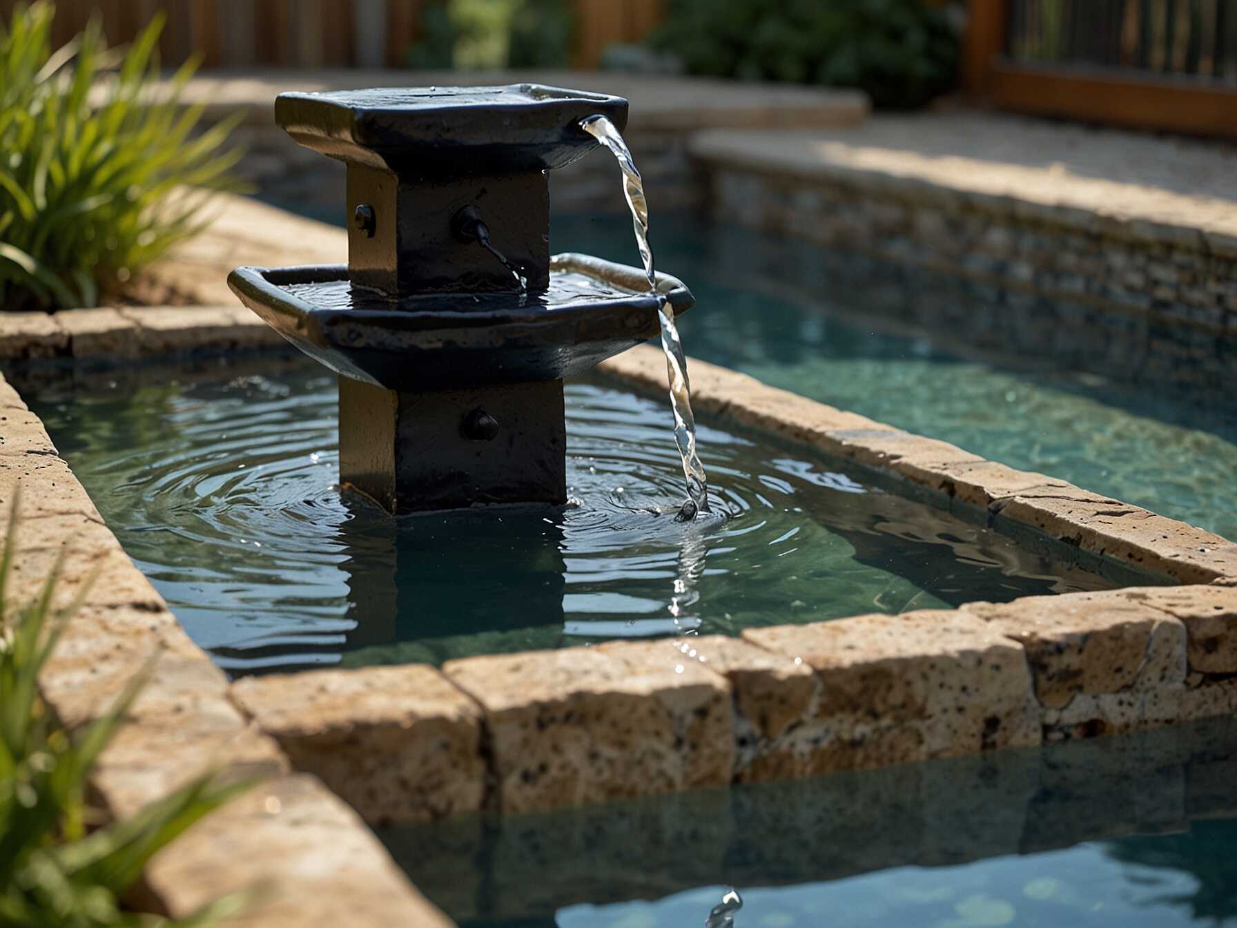 A water fountain adds a relaxing sound to your pool area. It can also act as a centerpiece. Choose a style that matches your pool’s look.  Place the fountain near the pool but not too close. This way, it won’t splash water into the pool. Solar-powered fountains are easy to install and eco-friendly.  