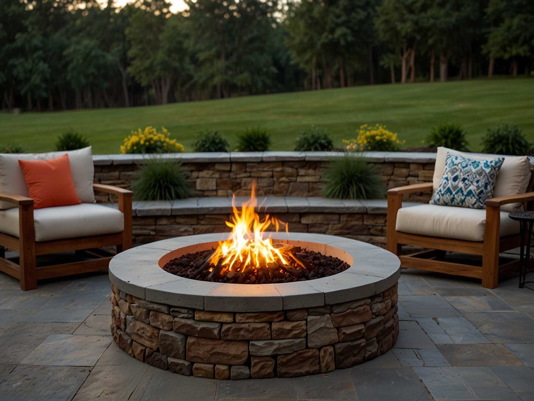 A fire pit gives warmth and a focal point to your pool area. You can use it for cozy evenings or to make s’mores. Choose a safe spot away from flammable items.  Gas fire pits are easy to use and clean. Wood-burning ones provide a traditional feel. Add some comfortable seating around the fire pit for a gathering spot.  