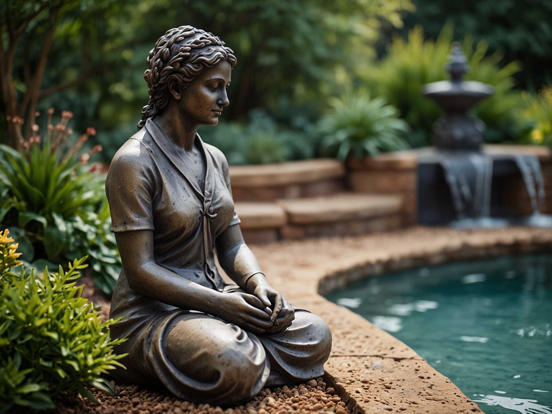 Garden statues add personality to your pool area. Choose statues that reflect your style. Place them near flower beds, paths, or seating areas.  You can use classic, modern, or whimsical designs. Move them around to change the look. Statues are simple yet effective decorations.  