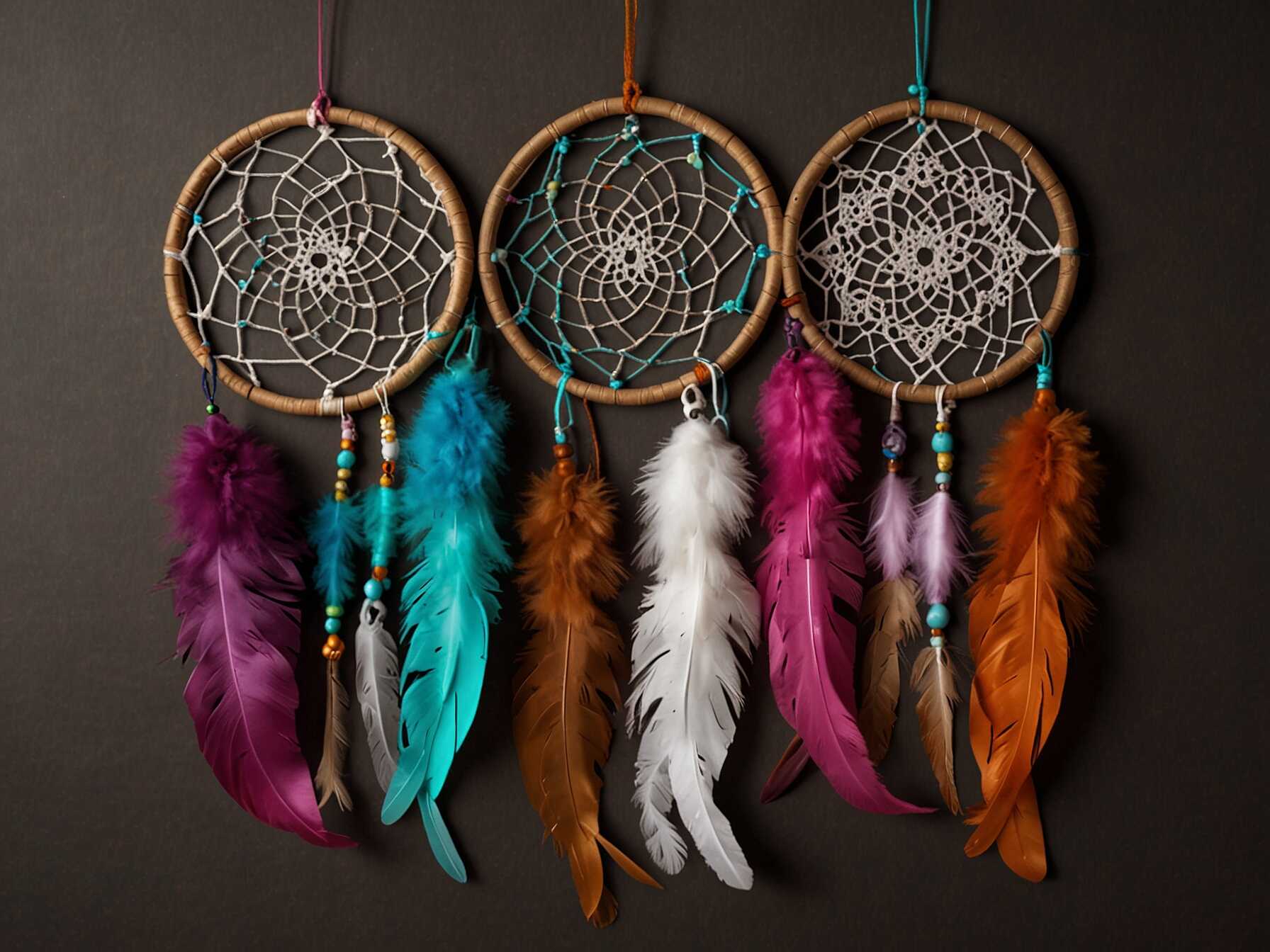 Dream catchers are a classic boho decor item. Hang one above your bed or on the wall to add a touch of whimsy. They can make your space feel more peaceful and inviting.  You can buy dream catchers in different sizes and colors. Or, you can make your own for a personalized touch. Use feathers, beads, and natural fibers to create your dream catcher.  Dream catchers are not just pretty. They also have a spiritual background. They are believed to catch bad dreams and protect you while you sleep.  